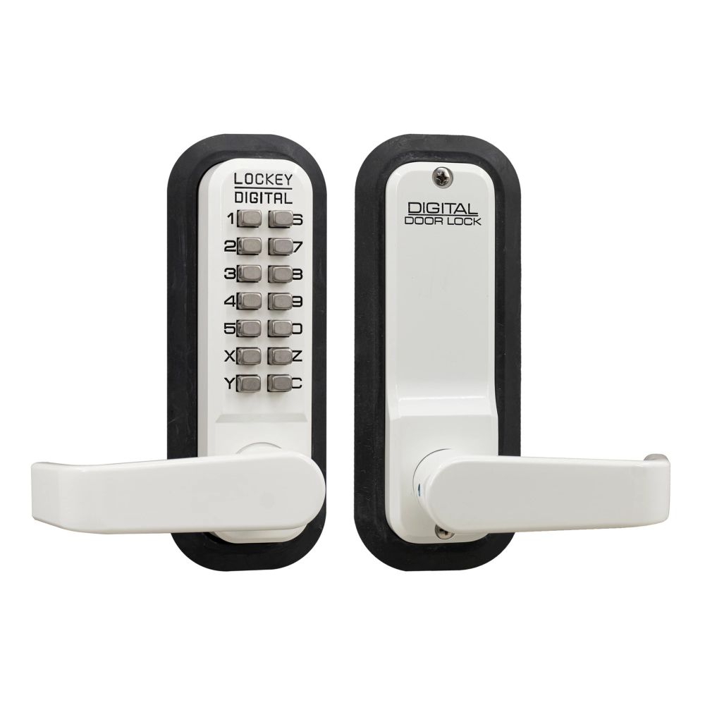 Lockey 2835WH Mechanical Keyless Lever Lock with Passage Function and Single Combination White Finish Sparrow Supply