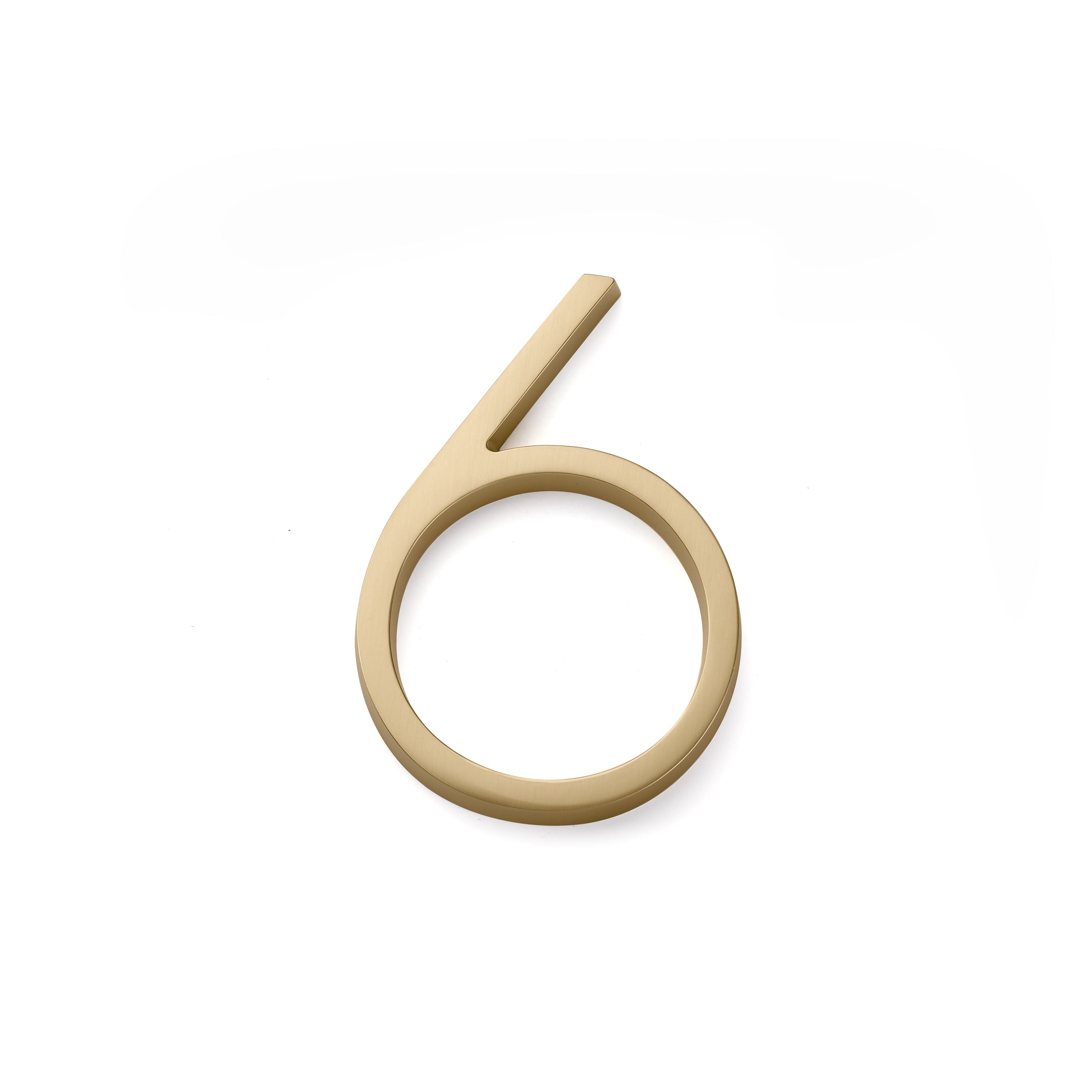 Emtek 2836US4 7" Modern # 6 House Number Satin Brass Finish Sparrow Supply
