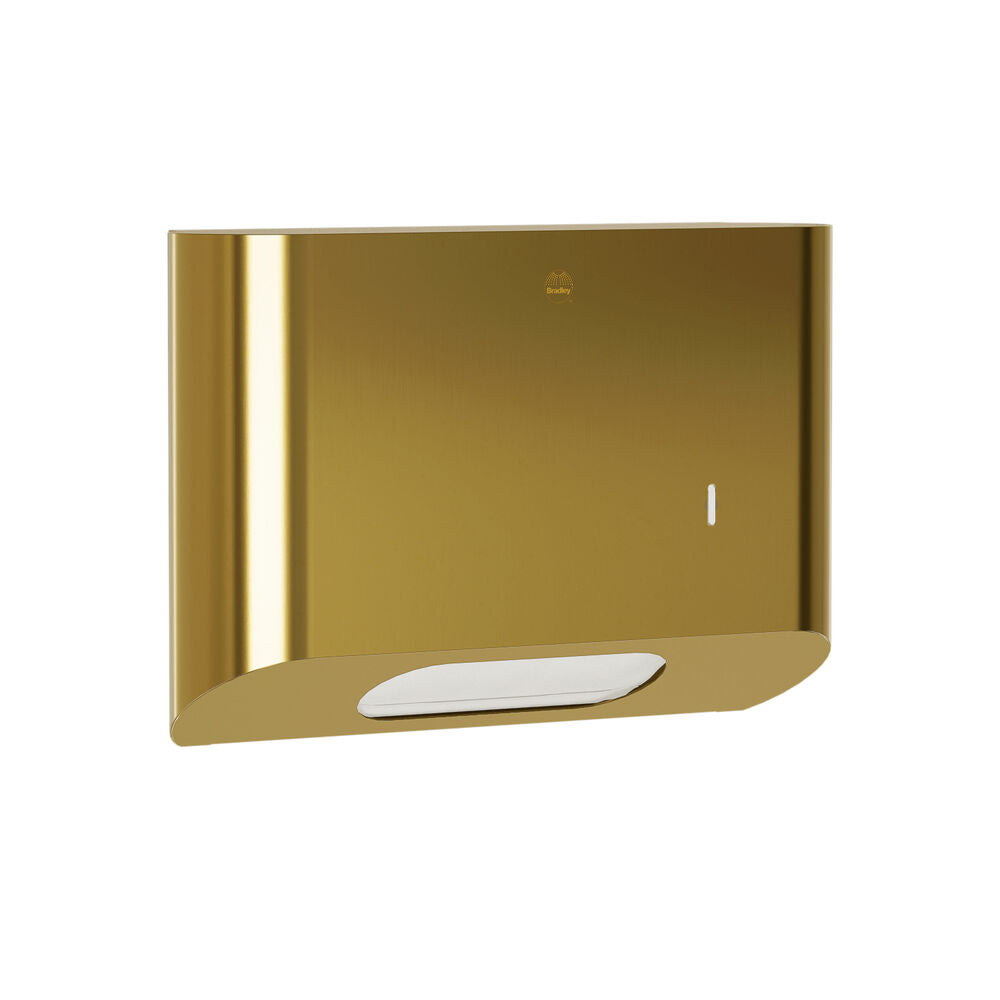 Bradley 2B1-113400-BR Towel Dispenser- Surface Mtd, Small Capacity Brushed Brass Sparrow Supply