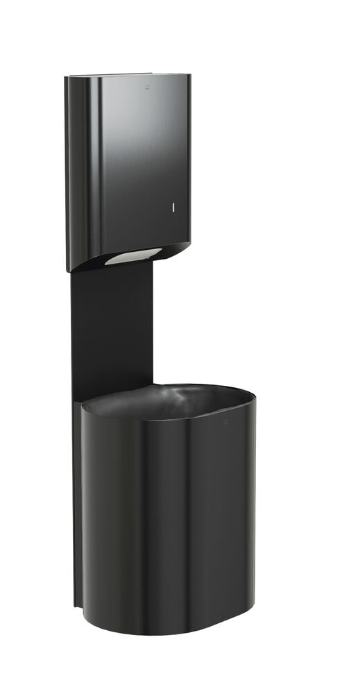 Bradley 2B5-110000-BB Towel/Waste Unit- Surface Mtd P-Shape, 14 GAL Brushed Black Sparrow Supply