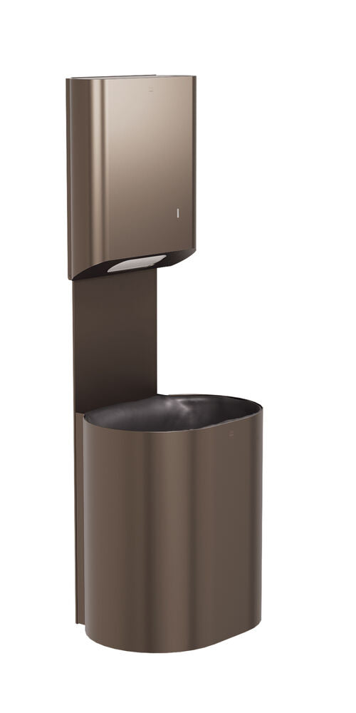 Bradley 2B5-110000-BZ Towel/Waste Unit- Surface Mtd P-Shape, 14 GAL Brushed Bronze Sparrow Supply