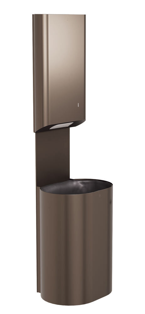 Bradley 2B5-113600-BZ Towel/Waste Unit-Surface Mtd P-Shape, 18 GAL Brushed Bronze Sparrow Supply