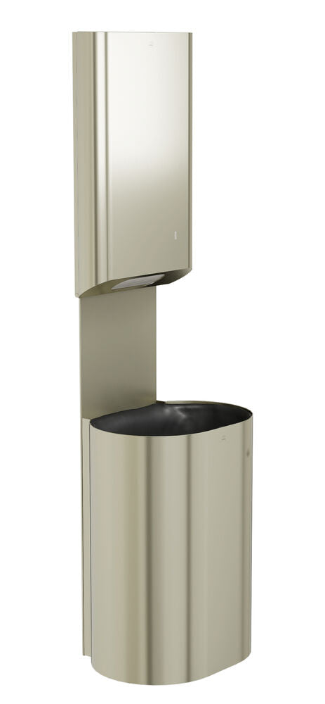 Bradley 2B5-113600-BN Towel/Waste Unit-Surface Mtd P-Shape, 18 GAL Brushed Nickel Sparrow Supply