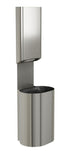 Bradley 2B5-113600-BS Towel/Waste Unit-Surface Mtd P-Shape, 18 GAL Brushed Stainless Sparrow Supply