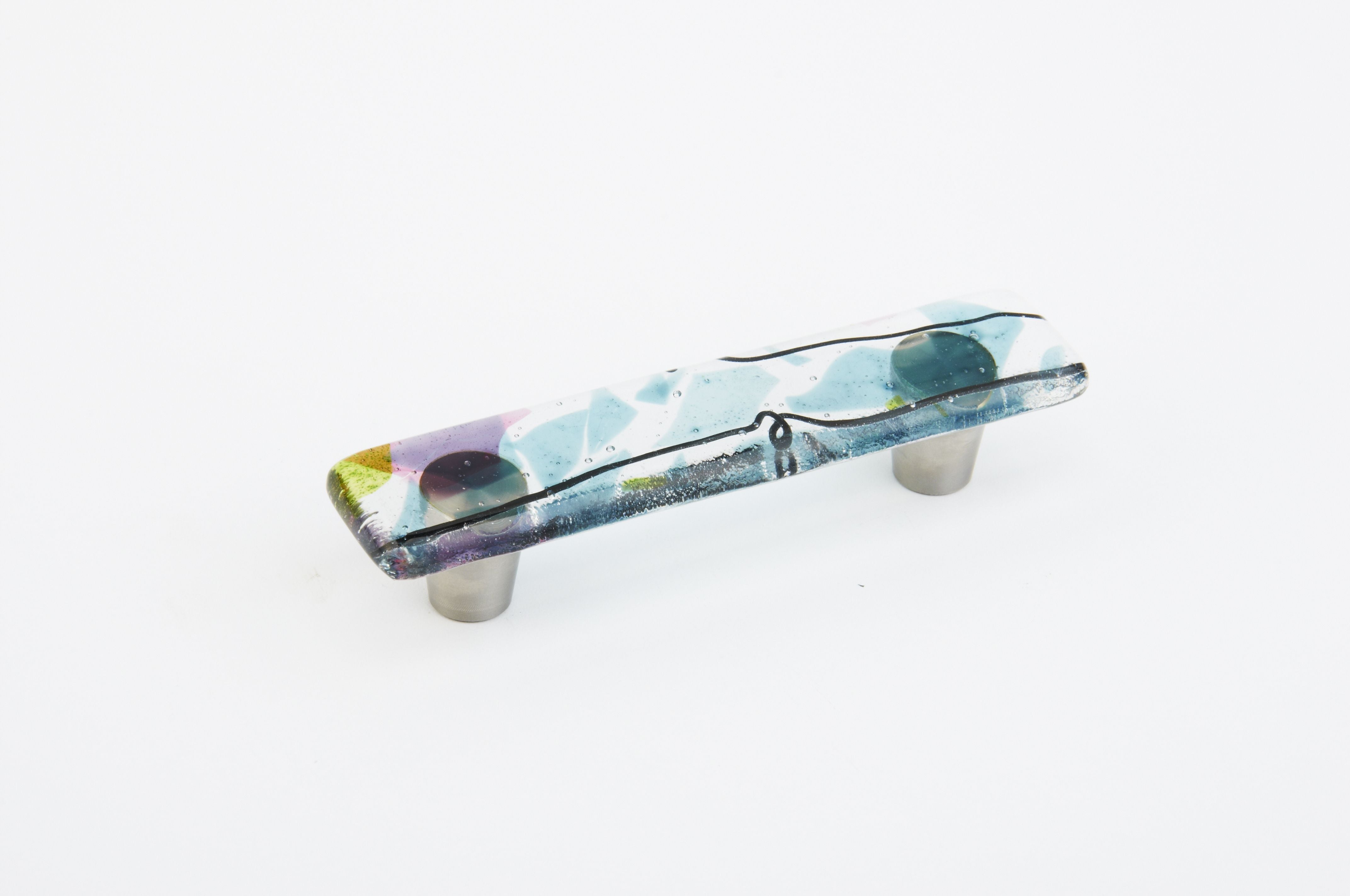 Schaub 30-COT 3" Center to Center Ice Cabinet Pull Confetti Turquoise Finish Sparrow Supply