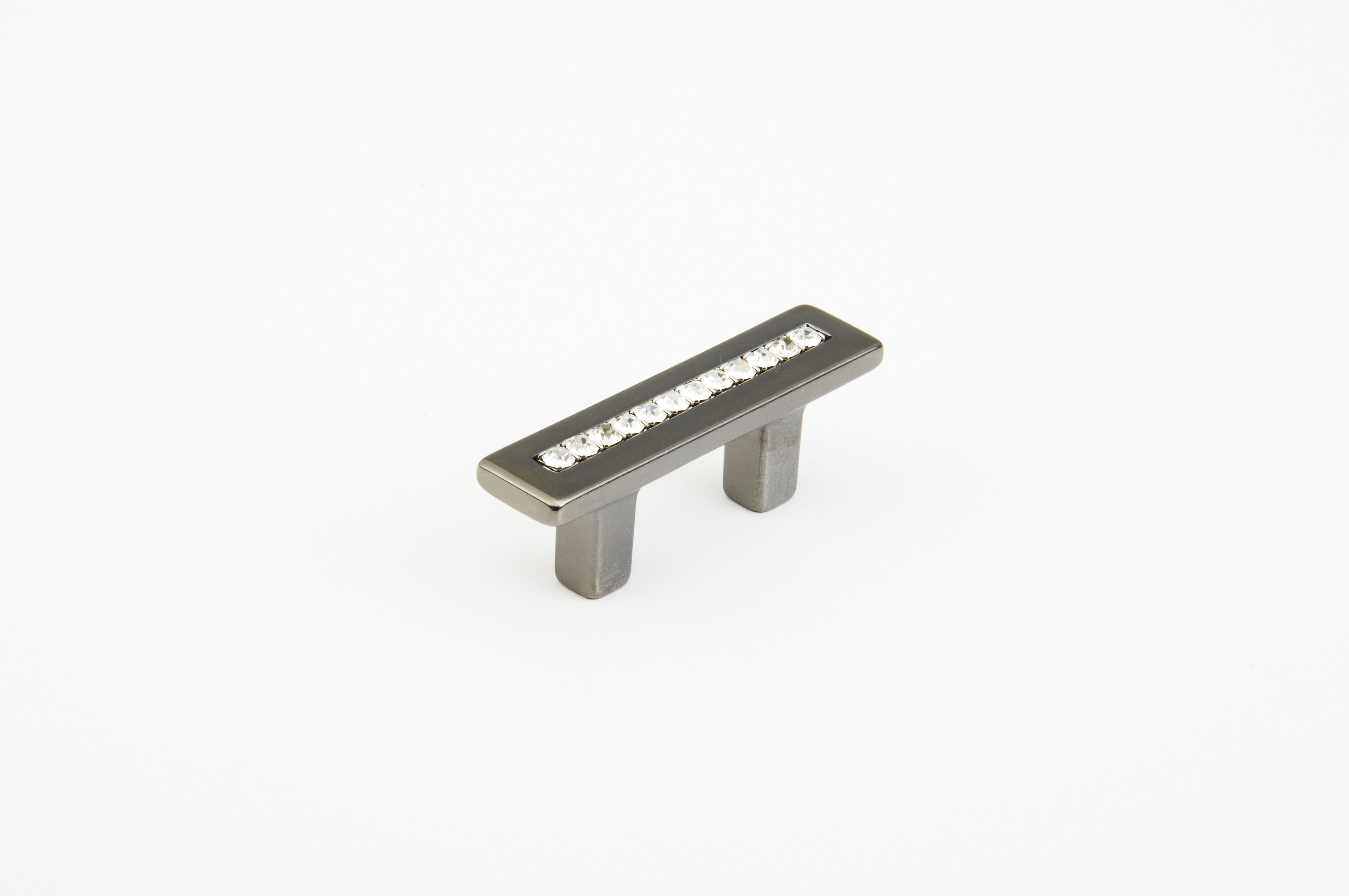 Schaub 301-BC 32mm Center to Center Skyevale Cabinet Pull with Crystals Black Chrome Finish Sparrow Supply