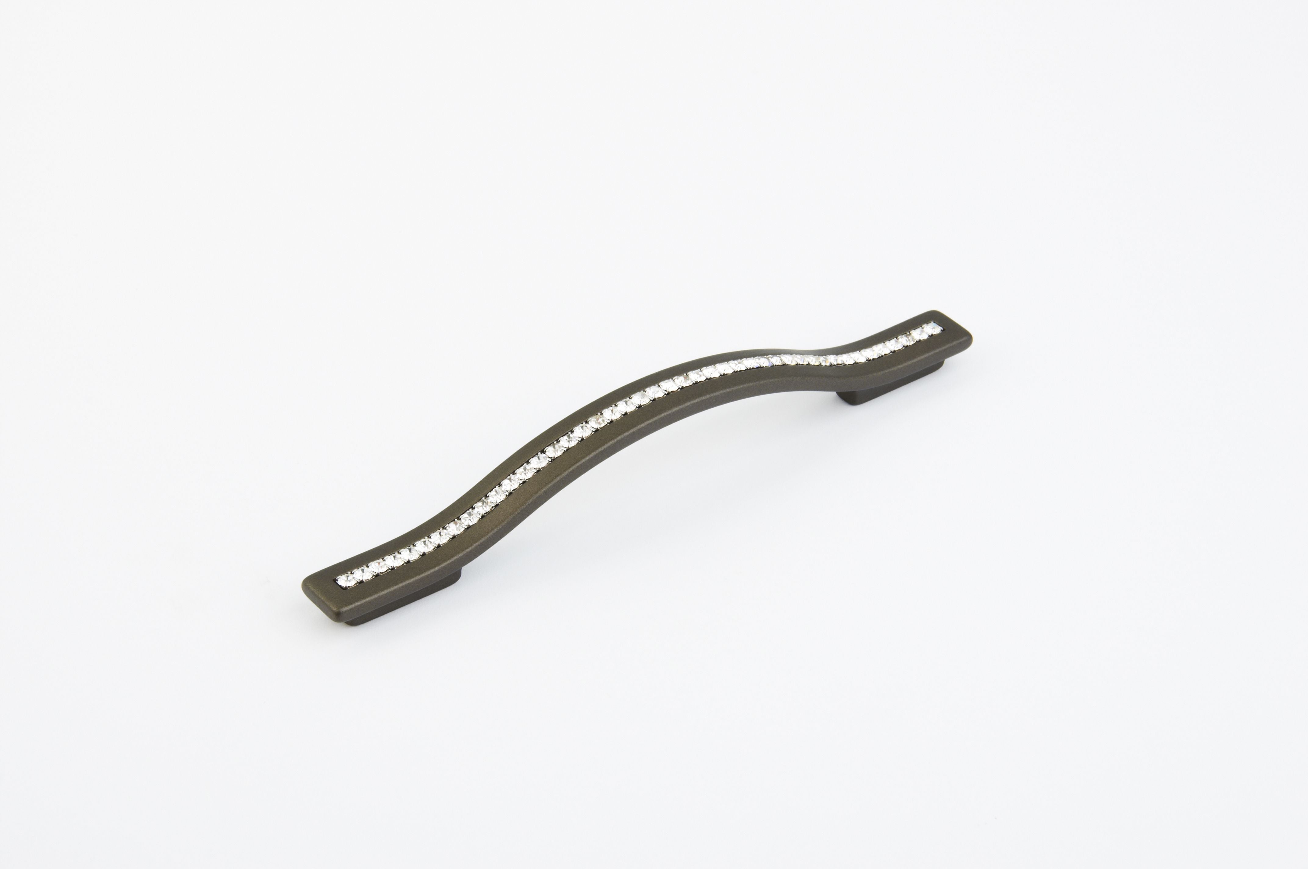Schaub 302-MBZ 128mm to 160mm Center to Center Skyevale Cabinet Pull with Crystals Milano Bronze Finish Sparrow Supply