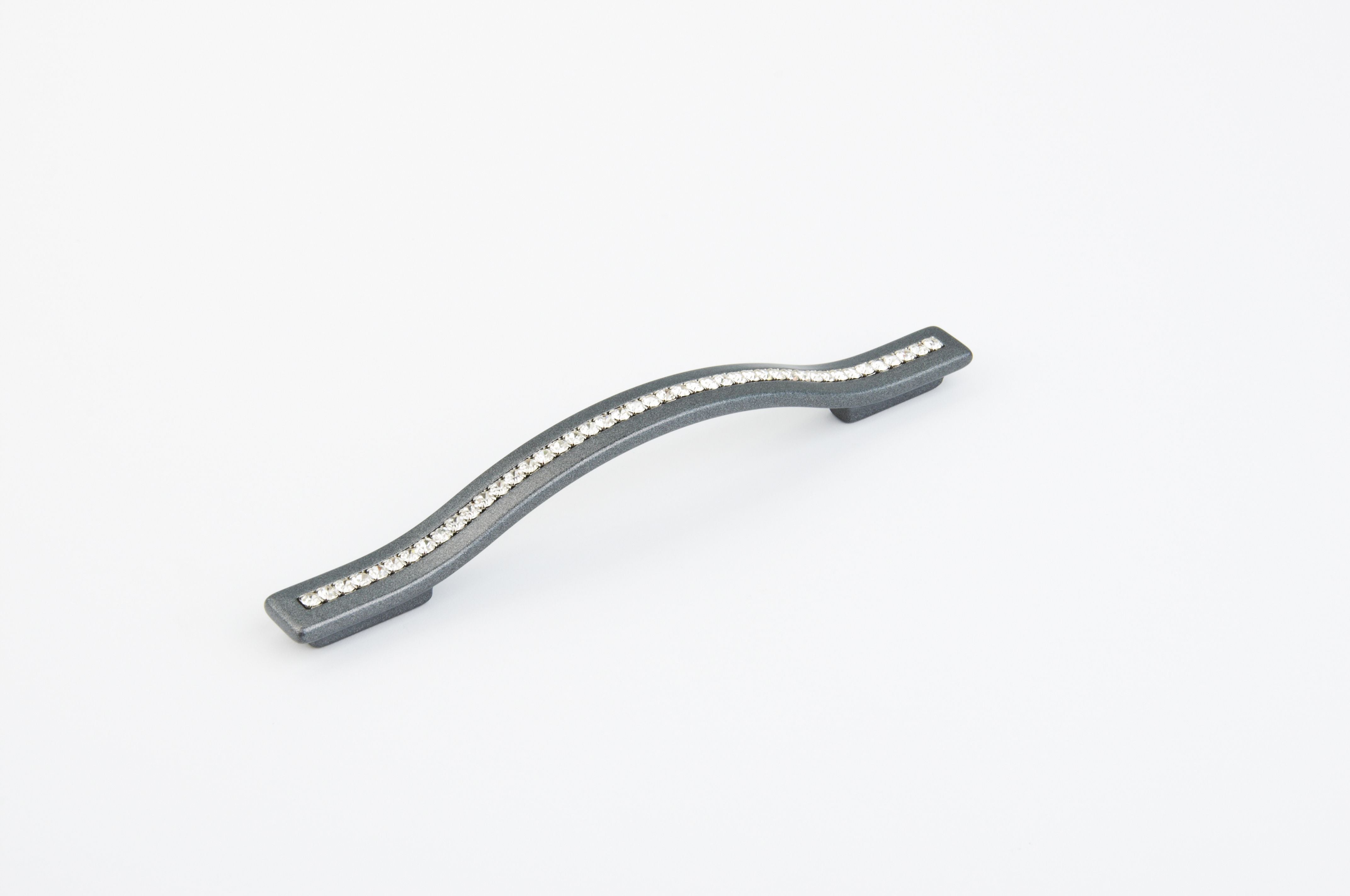 Schaub 302-MSV 128mm to 160mm Center to Center Skyevale Cabinet Pull with Crystals Milano Silver Finish Sparrow Supply