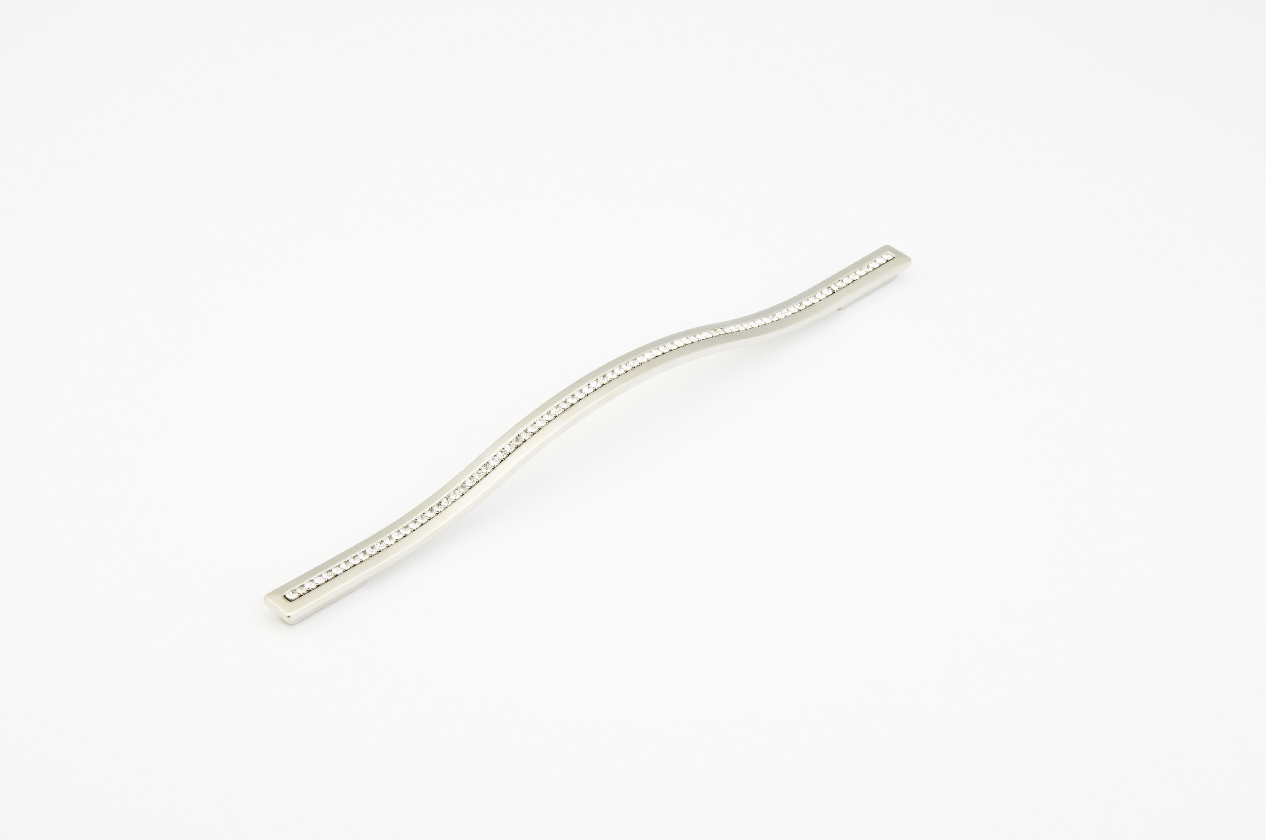 Schaub 303-15 288mm to 320mm Center to Center Skyevale Cabinet Pull with Crystals Satin Nickel Finish Sparrow Supply