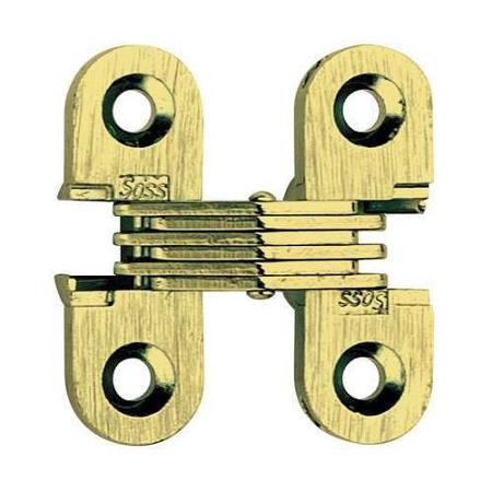 Soss 303CUS4 1/2" x 1-33/64" Medium Duty Invisible Hinge for 11/16" Doors Satin Brass Finish