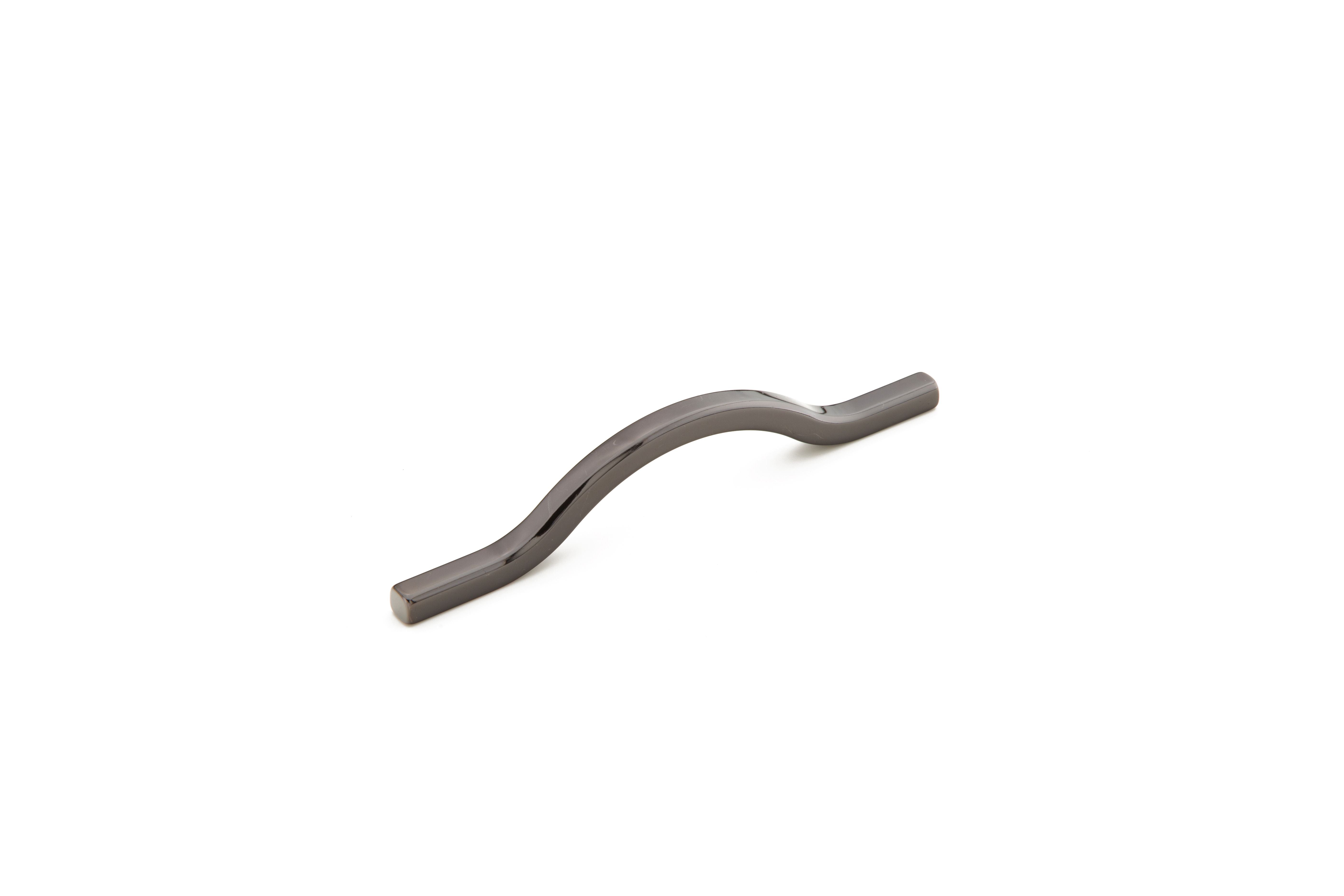 Schaub 308-BC 96mm to 128mm Center to Center Sorrento Arched Cabinet Pull Black Chrome Finish Sparrow Supply