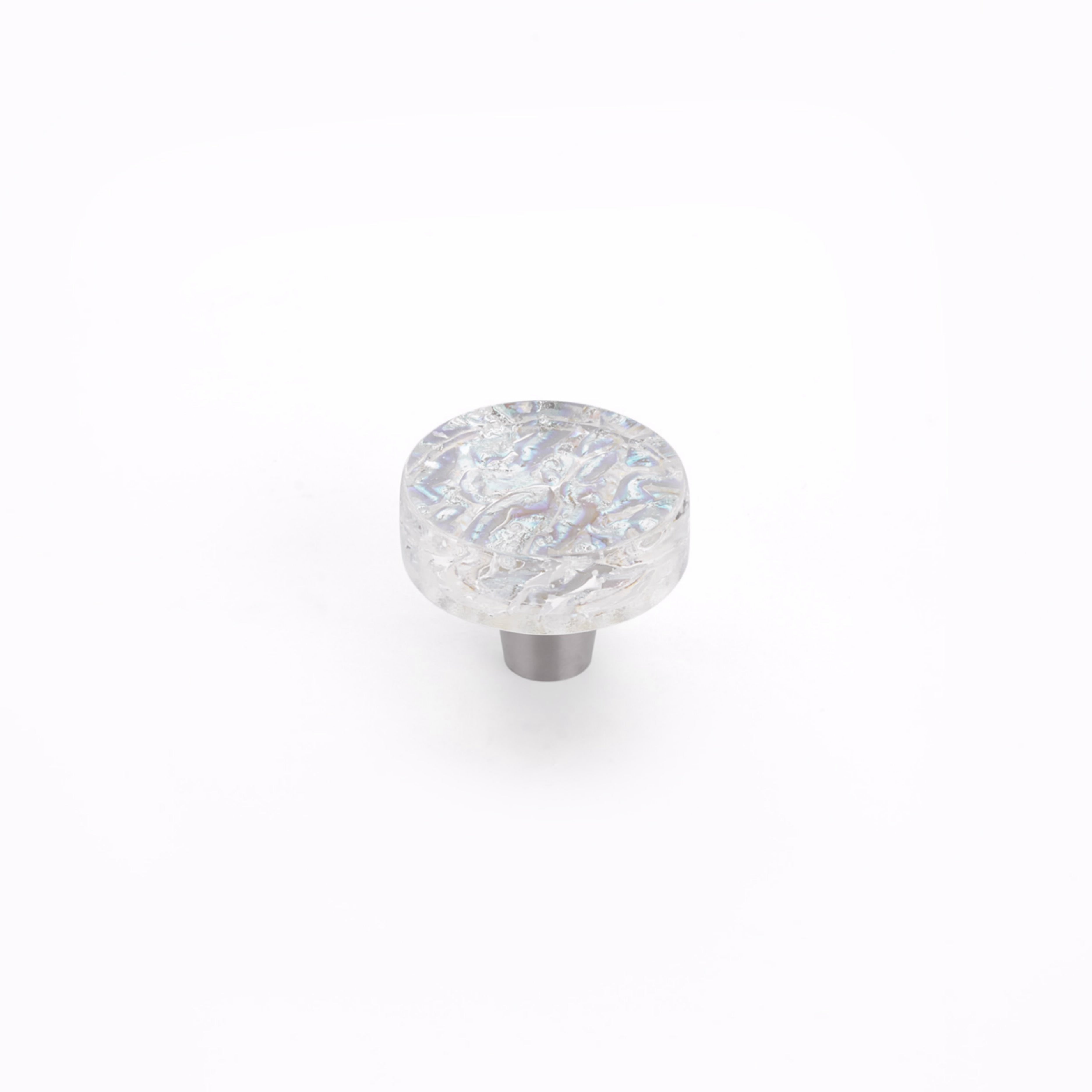 Schaub 31-PCL 1-1/2" Round Glass Ice Cabinet Knob Pearl Clear Finish Sparrow Supply