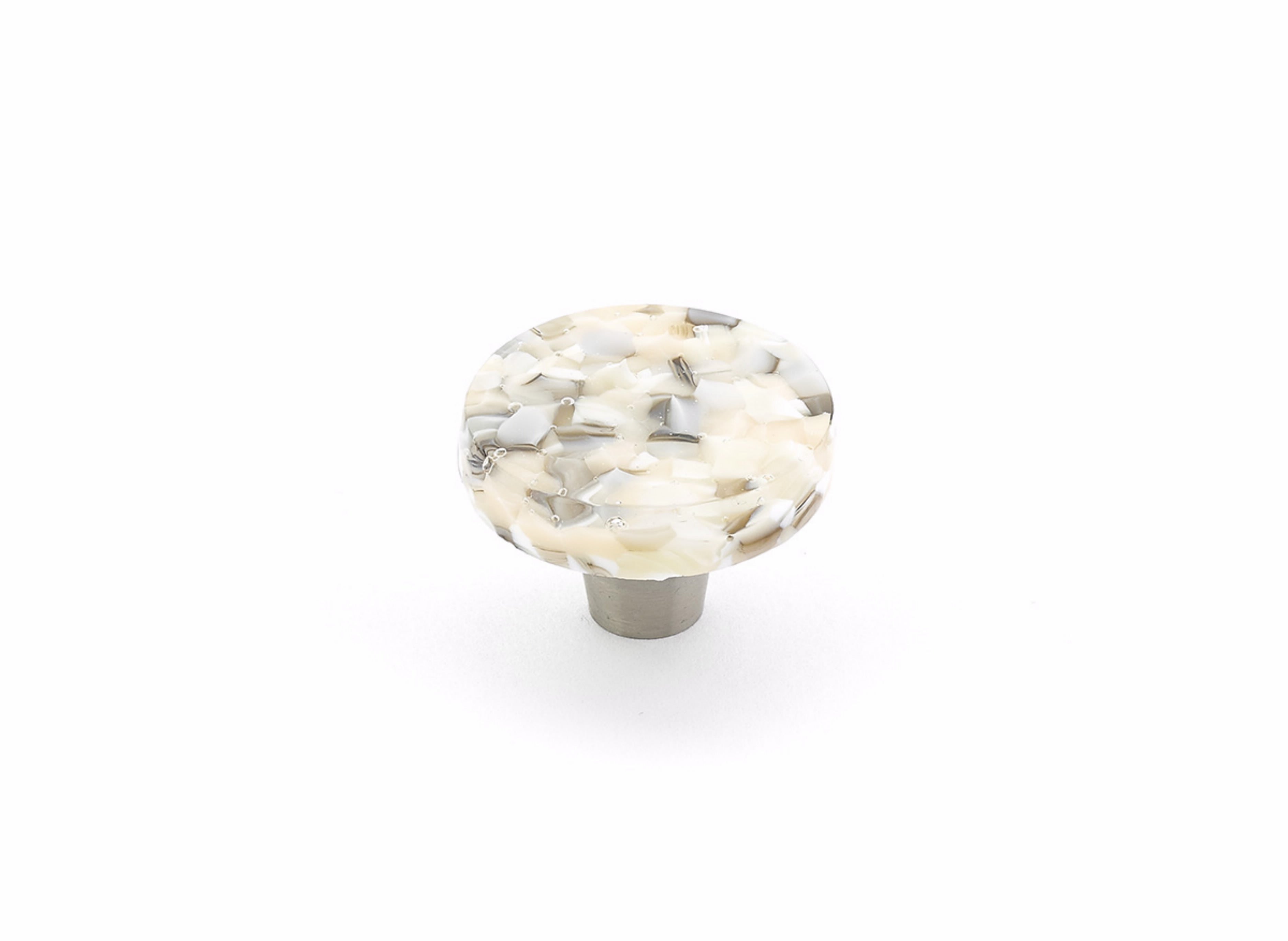 Schaub 31-SBP 1-1/2" Round Glass Ice Cabinet Knob Sable Pebbles Finish Sparrow Supply