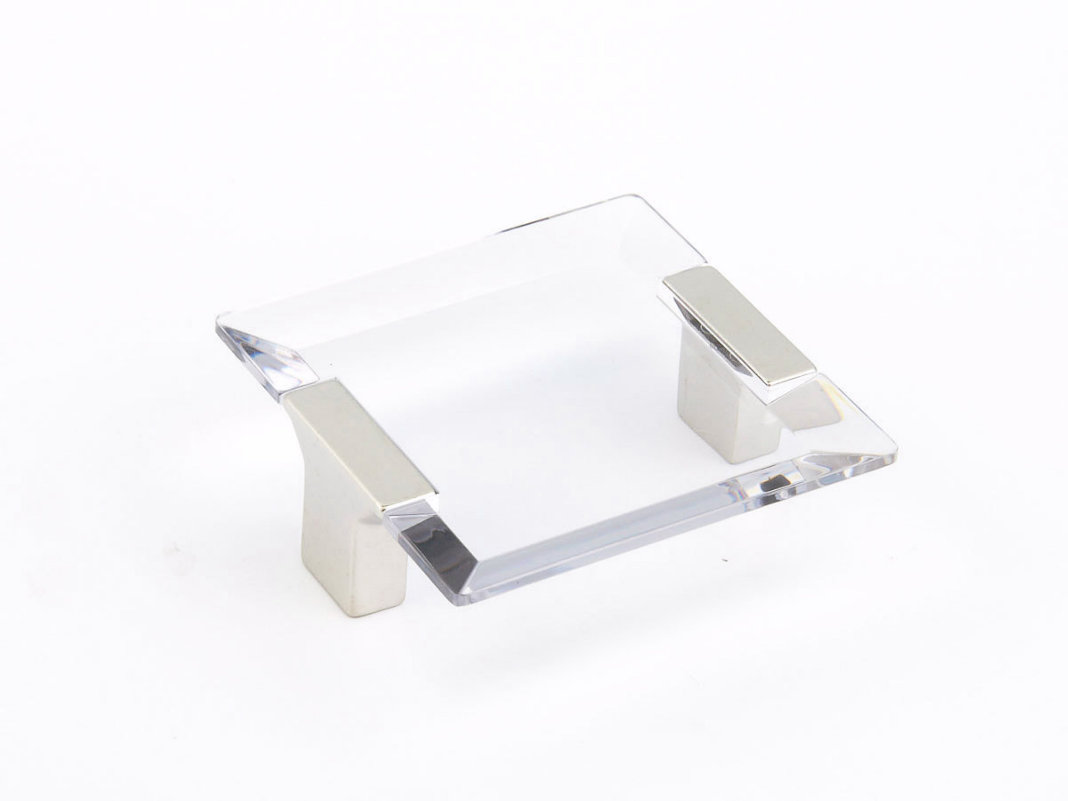 Schaub 315-15-CL 2-1/2" Center to Center Positano Clear Cabinet Pull Satin Nickel Finish Sparrow Supply