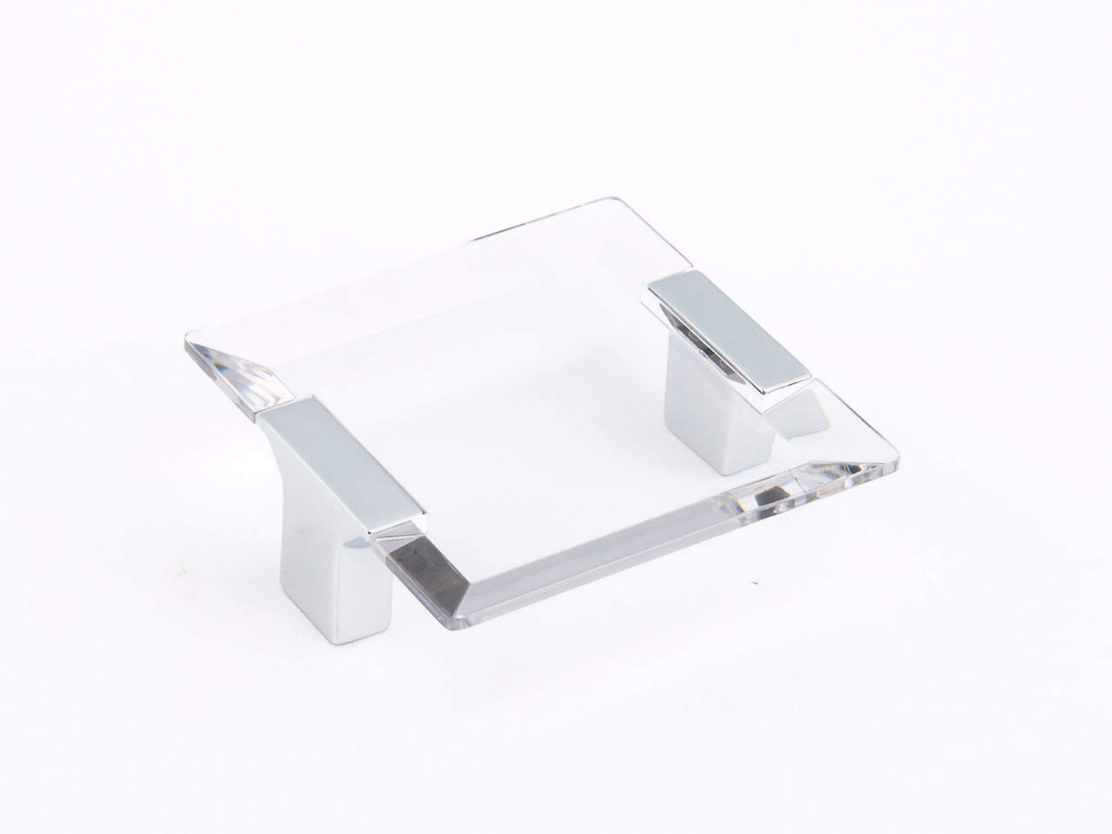 Schaub 315-26-CL 2-1/2" Center to Center Positano Clear Cabinet Pull Polished Chrome Finish Sparrow Supply