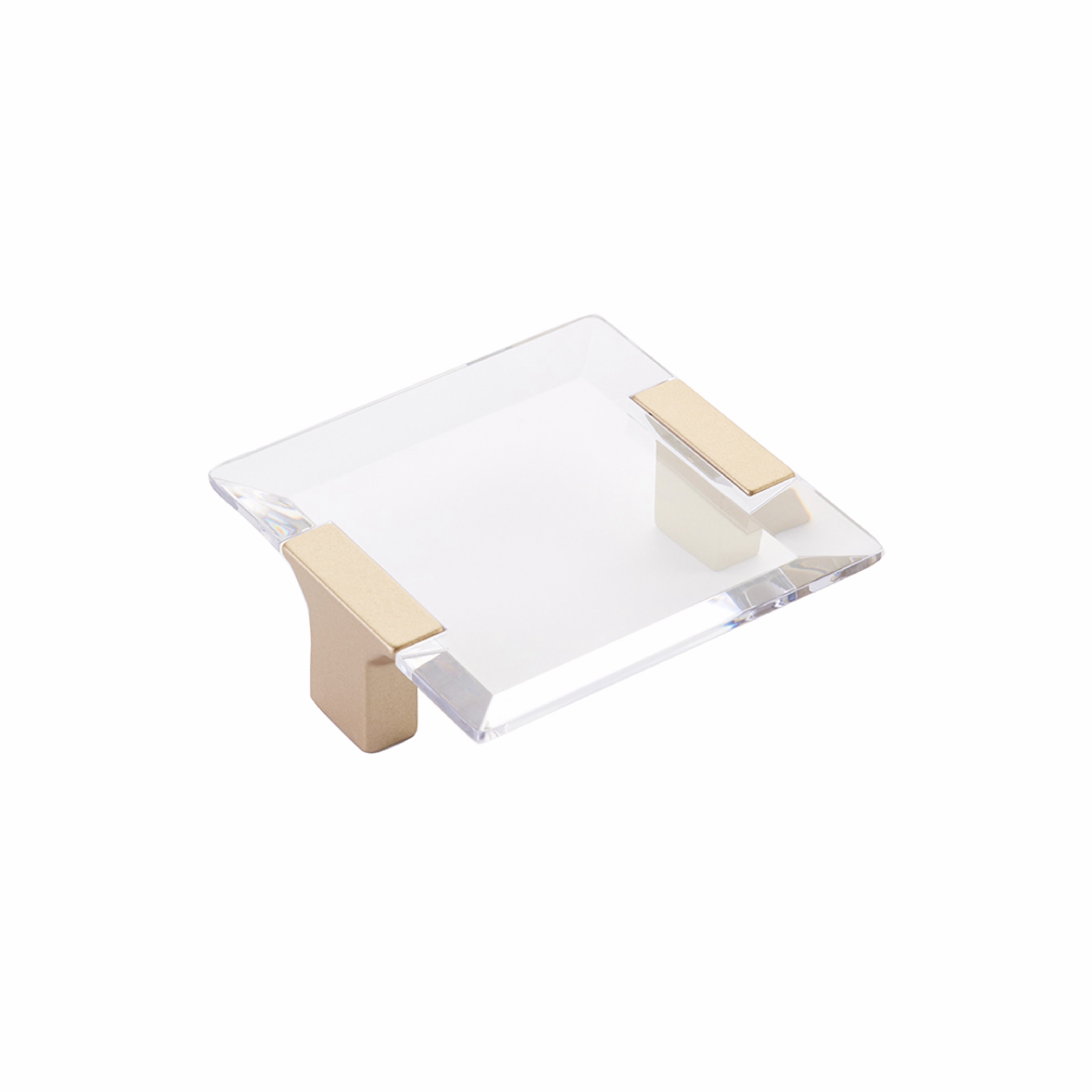Schaub 315-SSB-CL 2-1/2" Center to Center Positano Clear Cabinet Pull Signature Satin Brass Finish Sparrow Supply