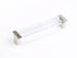 Schaub 316-15-CL 5-1/16" Center to Center Positano Clear Cabinet Pull Satin Nickel Finish Sparrow Supply