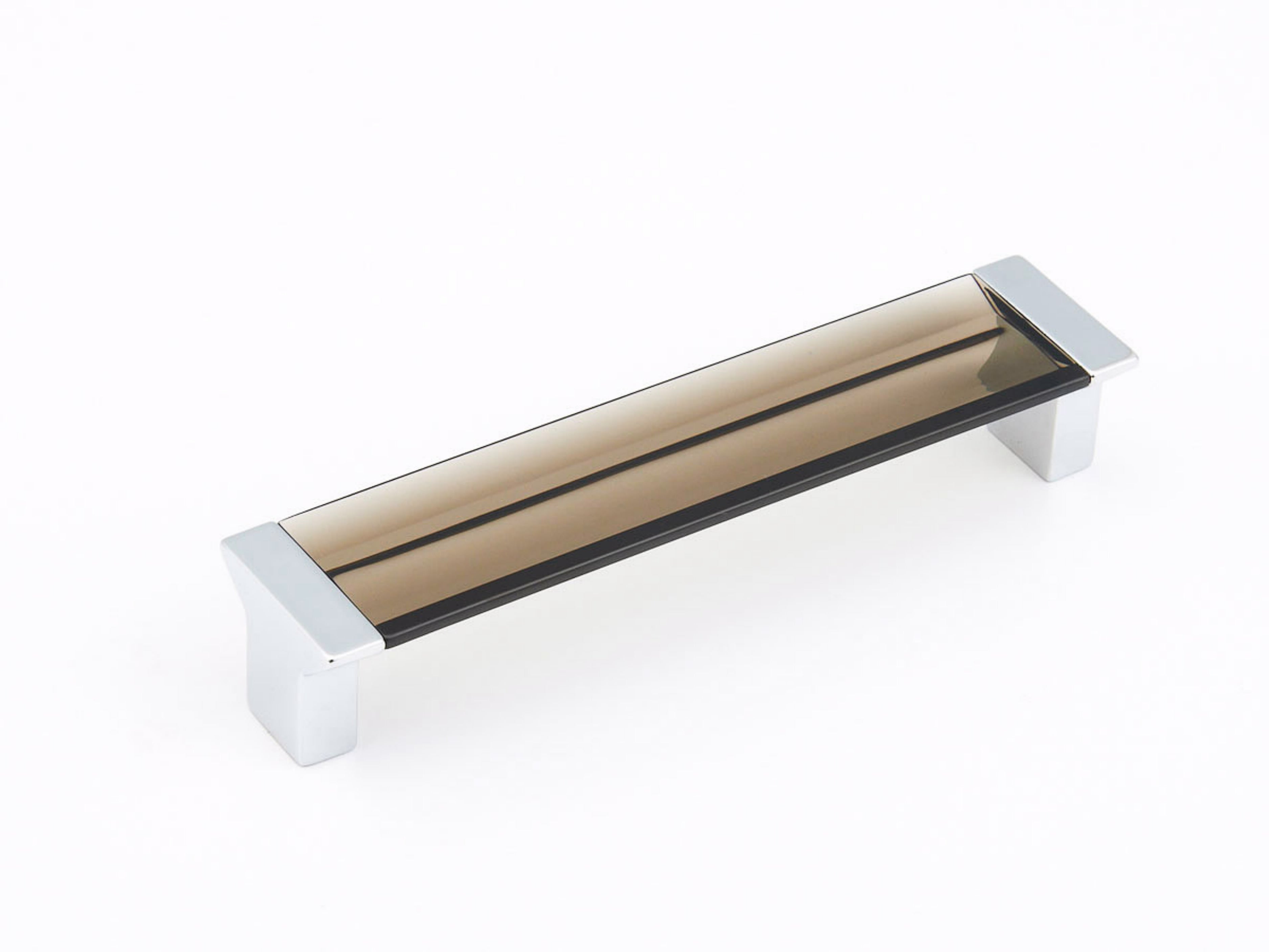 Schaub 316-26-SM 5-1/16" Center to Center Positano Smoke Cabinet Pull Polished Chrome Finish Sparrow Supply