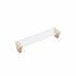 Schaub 316-SSB-CL 5-1/16" Center to Center Positano Clear Cabinet Pull Signature Satin Brass Finish Sparrow Supply