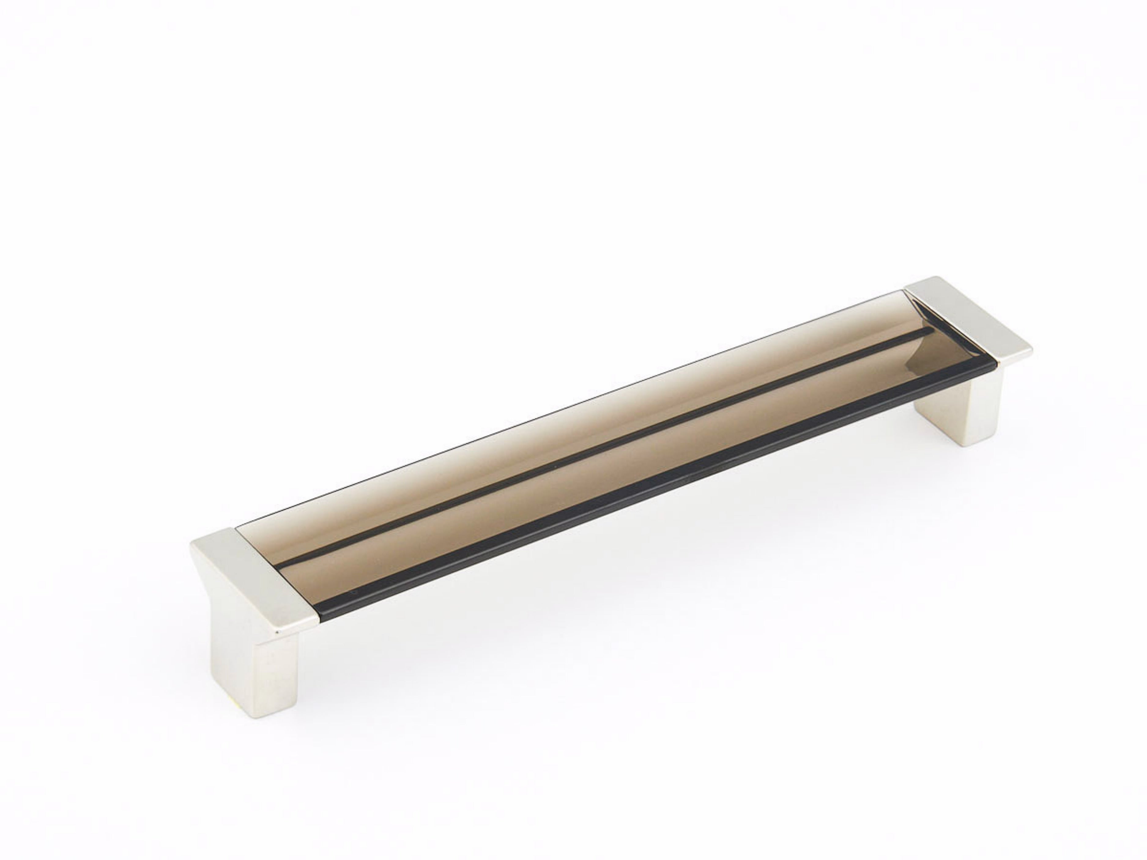 Schaub 317-15-SM 6-5/16" Center to Center Positano Smoke Cabinet Pull Satin Nickel Finish Sparrow Supply