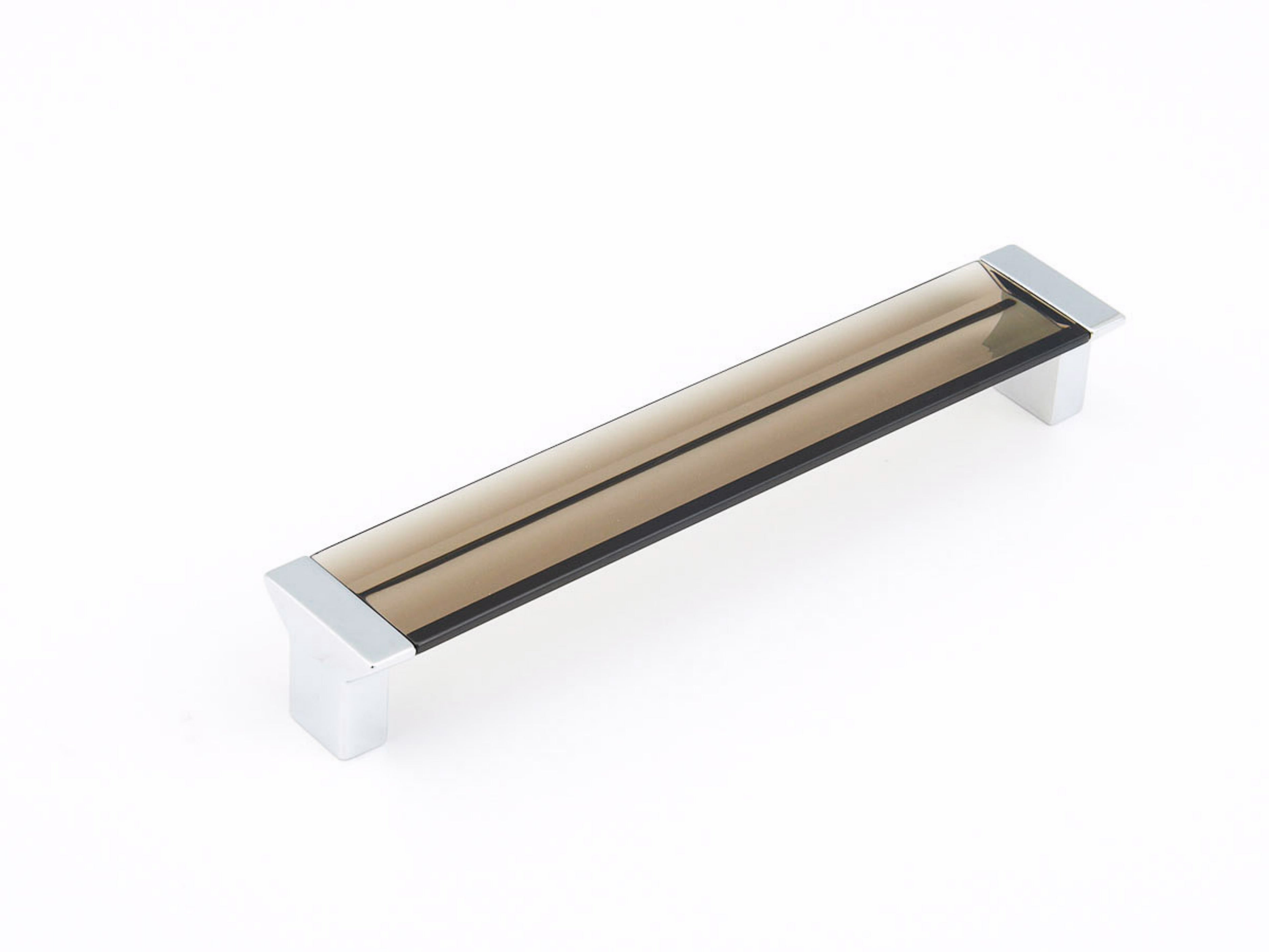 Schaub 317-26-SM 6-5/16" Center to Center Positano Smoke Cabinet Pull Polished Chrome Finish Sparrow Supply