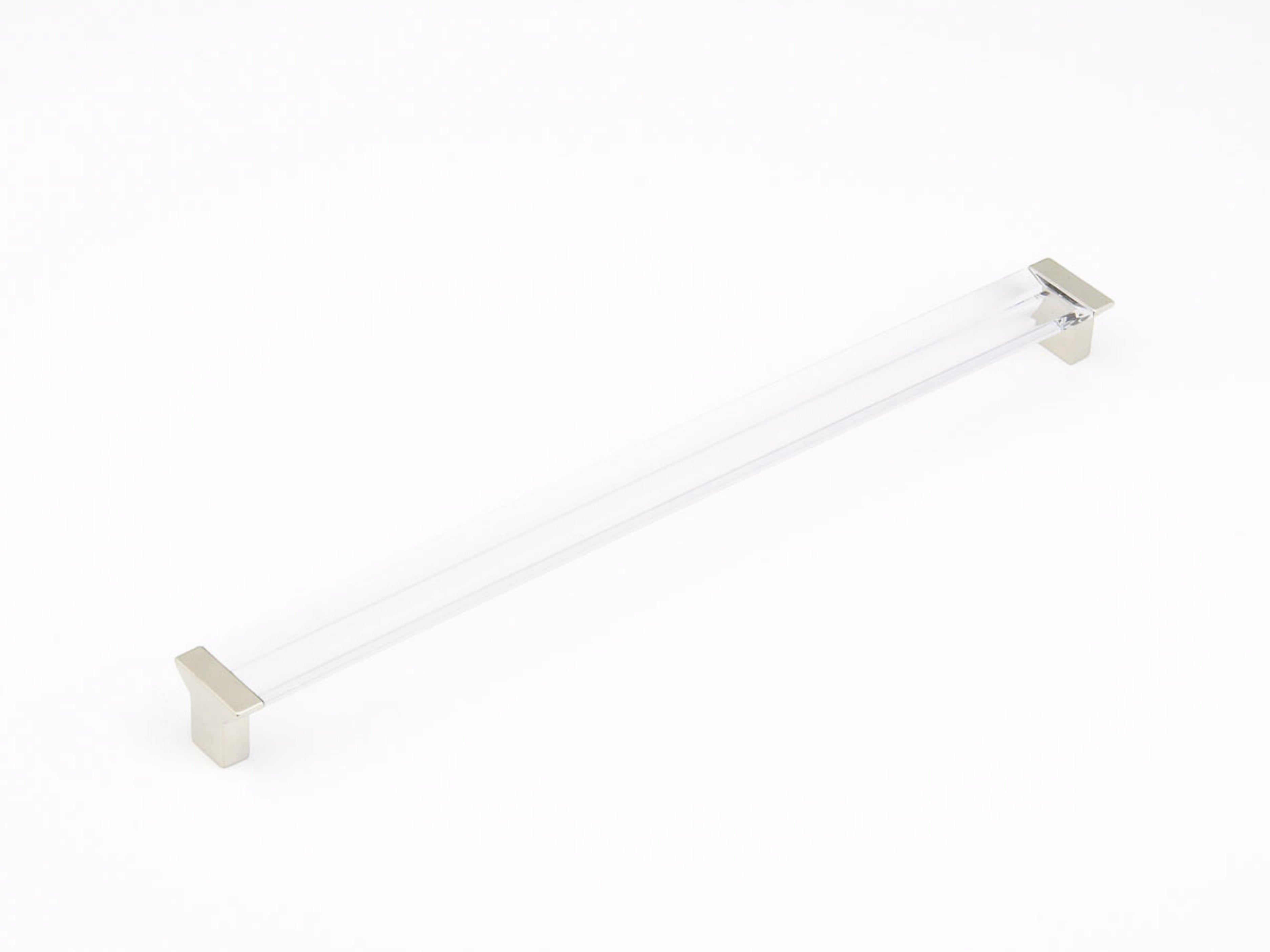 Schaub 318-15-CL 12-5/8" Center to Center Positano Clear Cabinet Pull Satin Nickel Finish Sparrow Supply