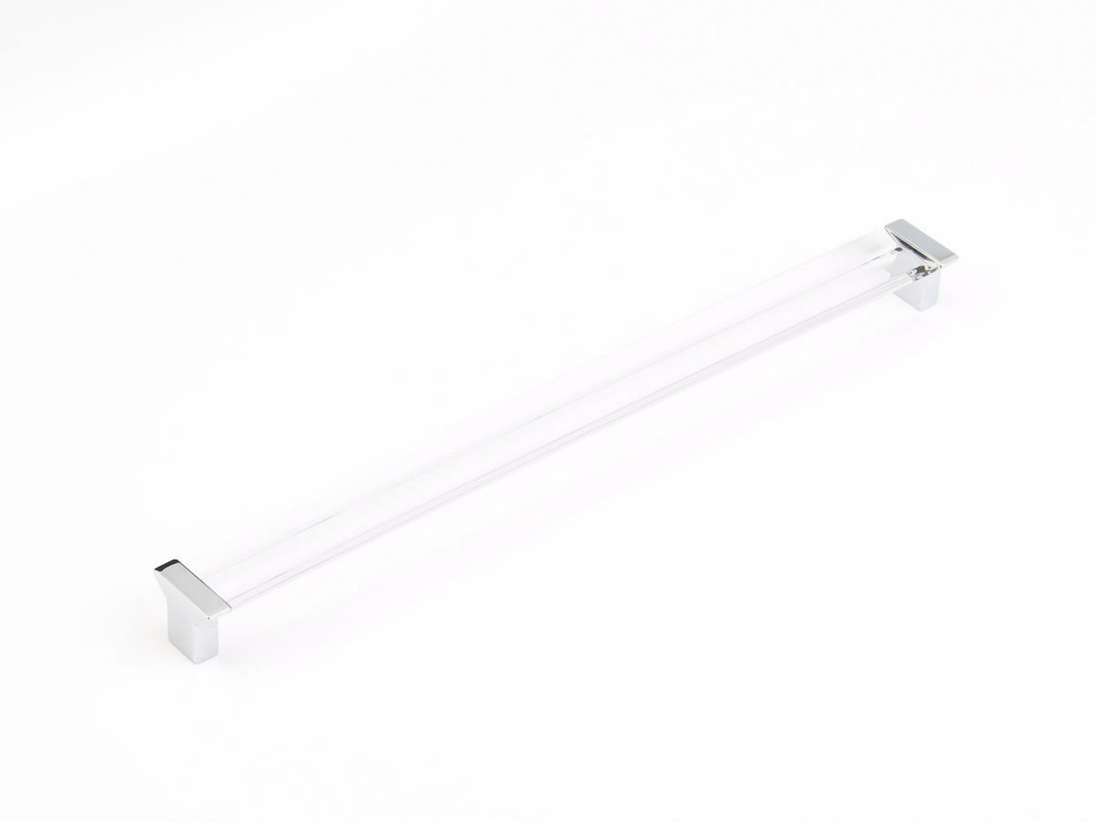Schaub 318-26-CL 12-5/8" Center to Center Positano Clear Cabinet Pull Polished Chrome Finish Sparrow Supply