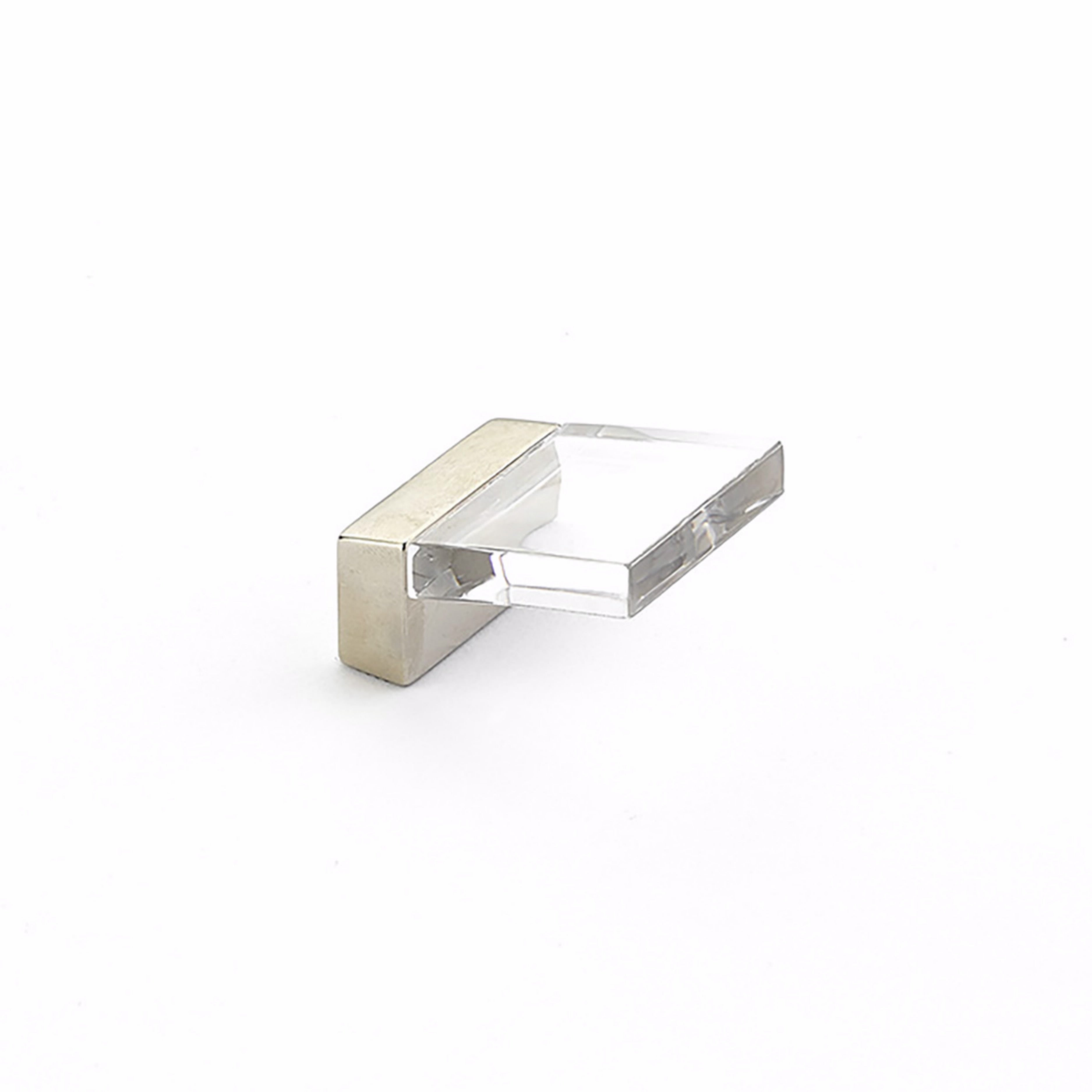 Schaub 319-15-CL 5/8" Center to Center Positano Clear Cabinet Finger Pull Satin Nickel Finish Sparrow Supply