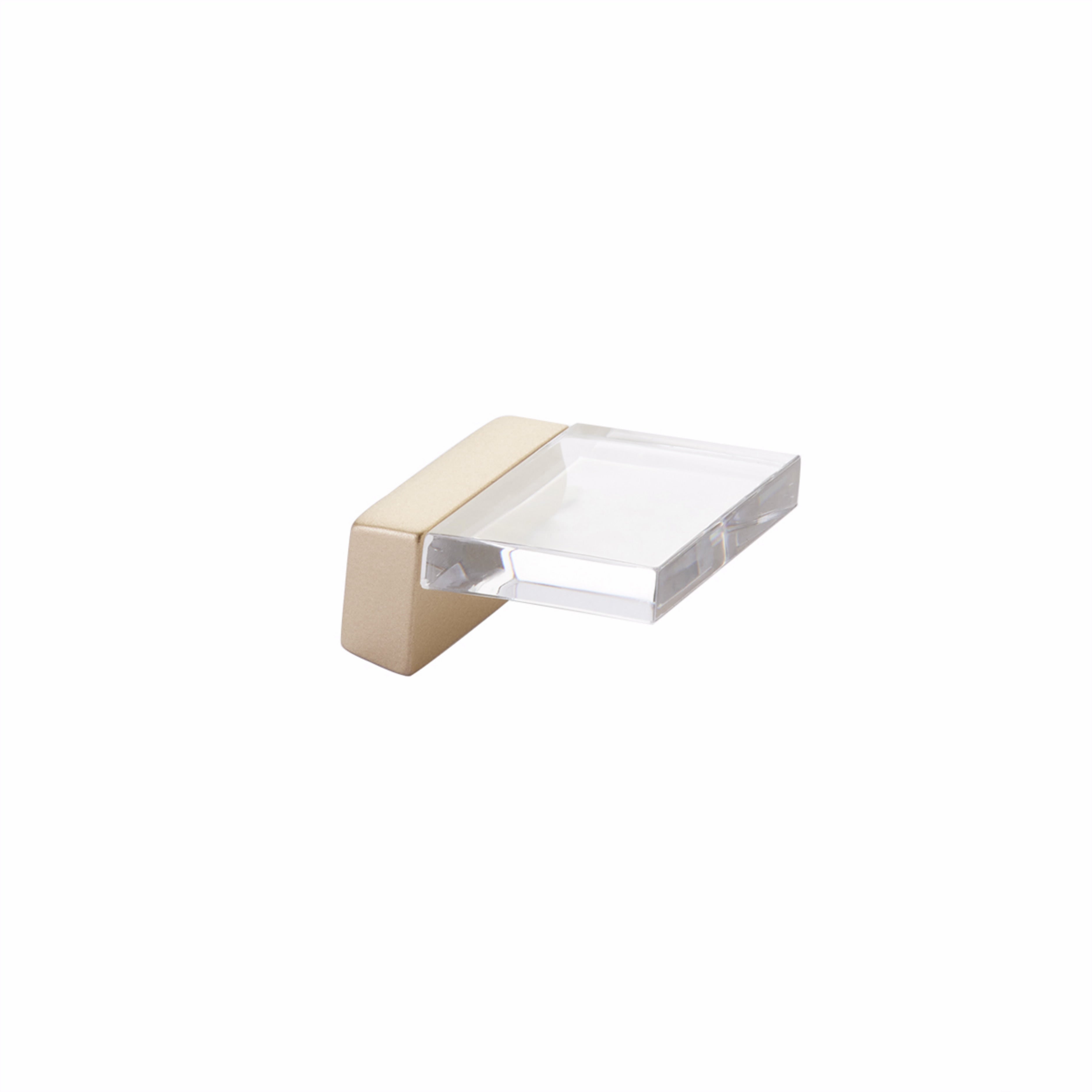 Schaub 319-SSB-CL 5/8" Center to Center Positano Clear Cabinet Finger Pull Signature Satin Brass Finish Sparrow Supply