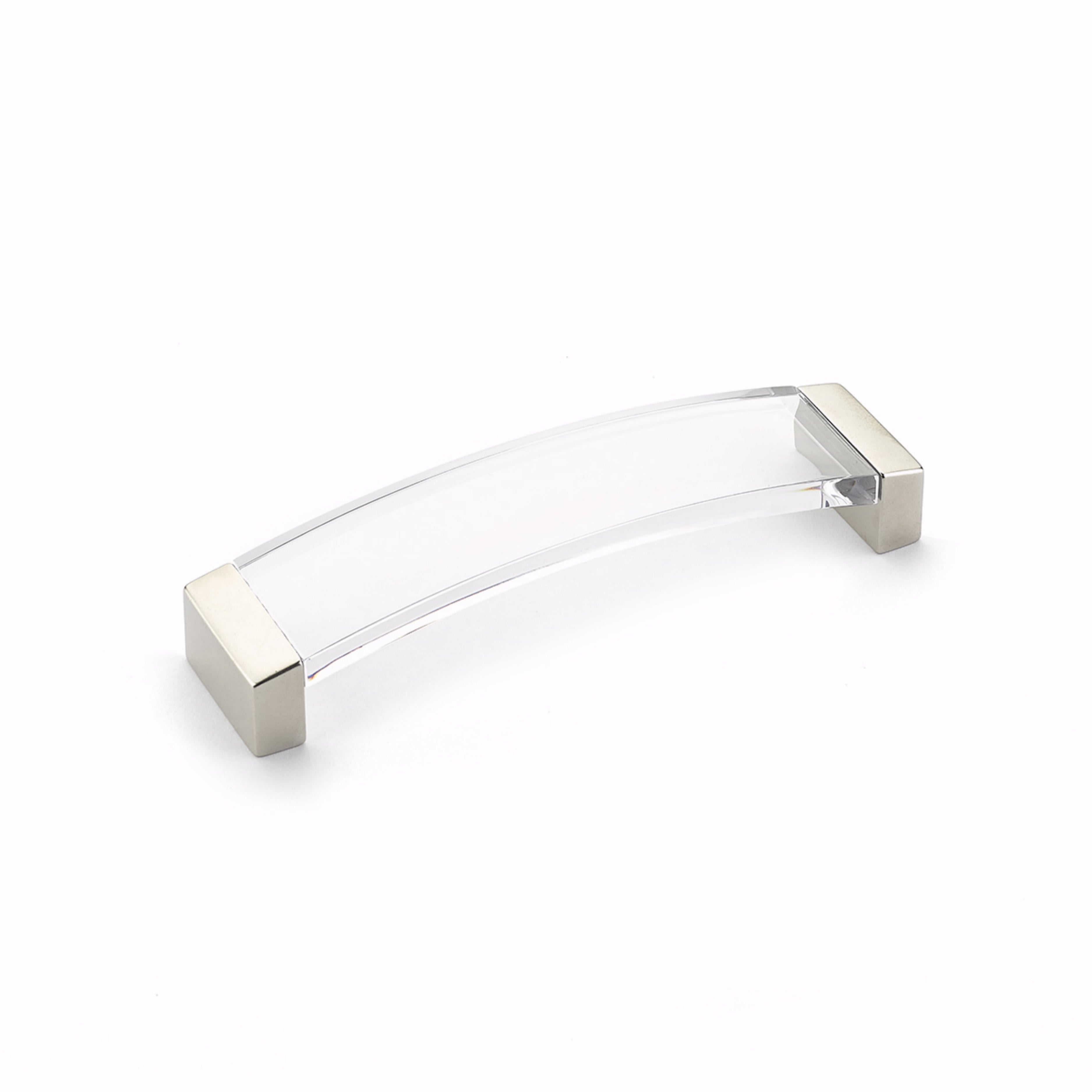 Schaub 320-15-CL 5-1/16" Center to Center Positano Arch Clear Cabinet Pull Satin Nickel Finish Sparrow Supply