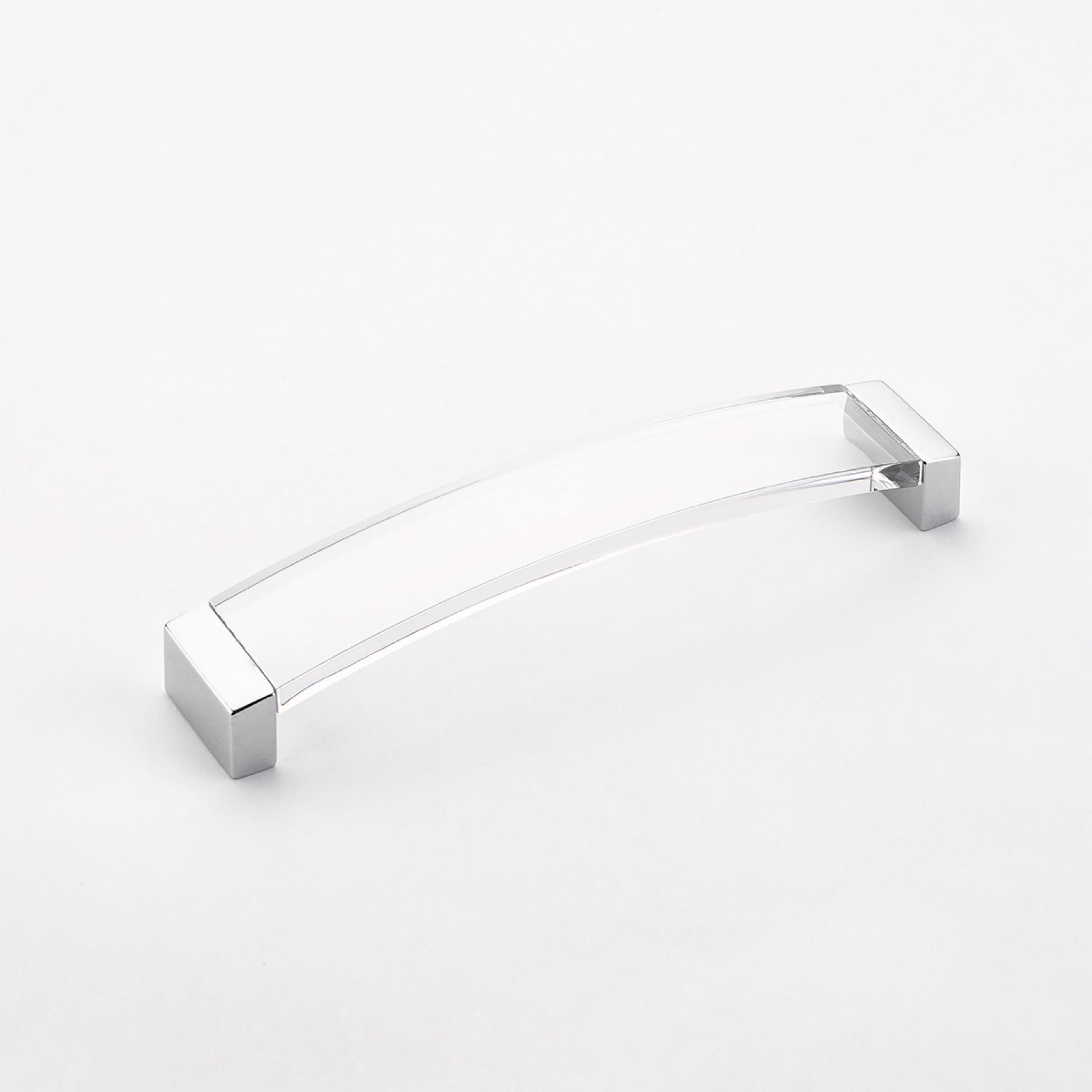 Schaub 322-26-CL 8-13/16" Center to Center Positano Arch Clear Cabinet Pull Polished Chrome Finish Sparrow Supply