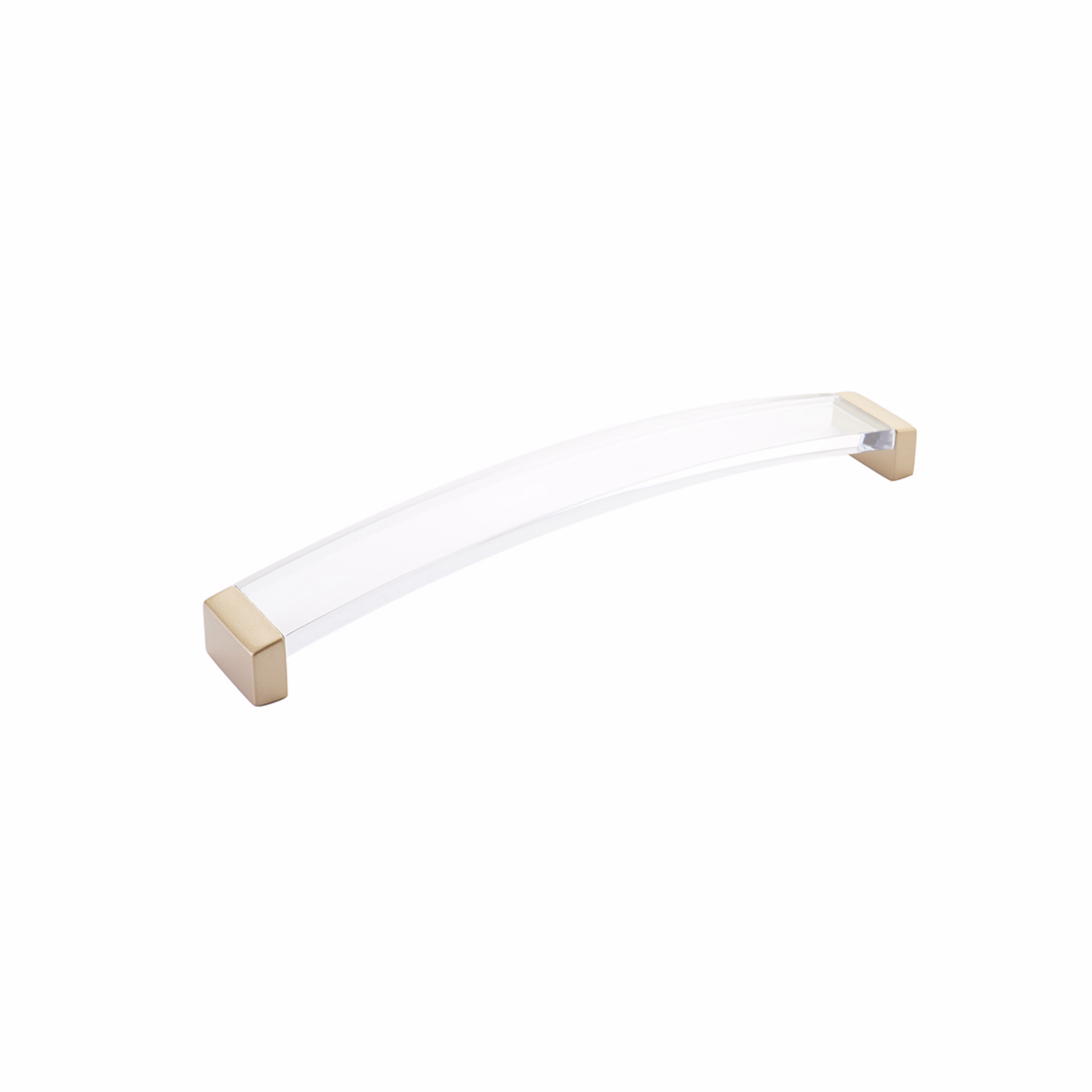 Schaub 322-SSB-CL 8-13/16" Center to Center Positano Arch Clear Cabinet Pull Signature Satin Brass Finish Sparrow Supply