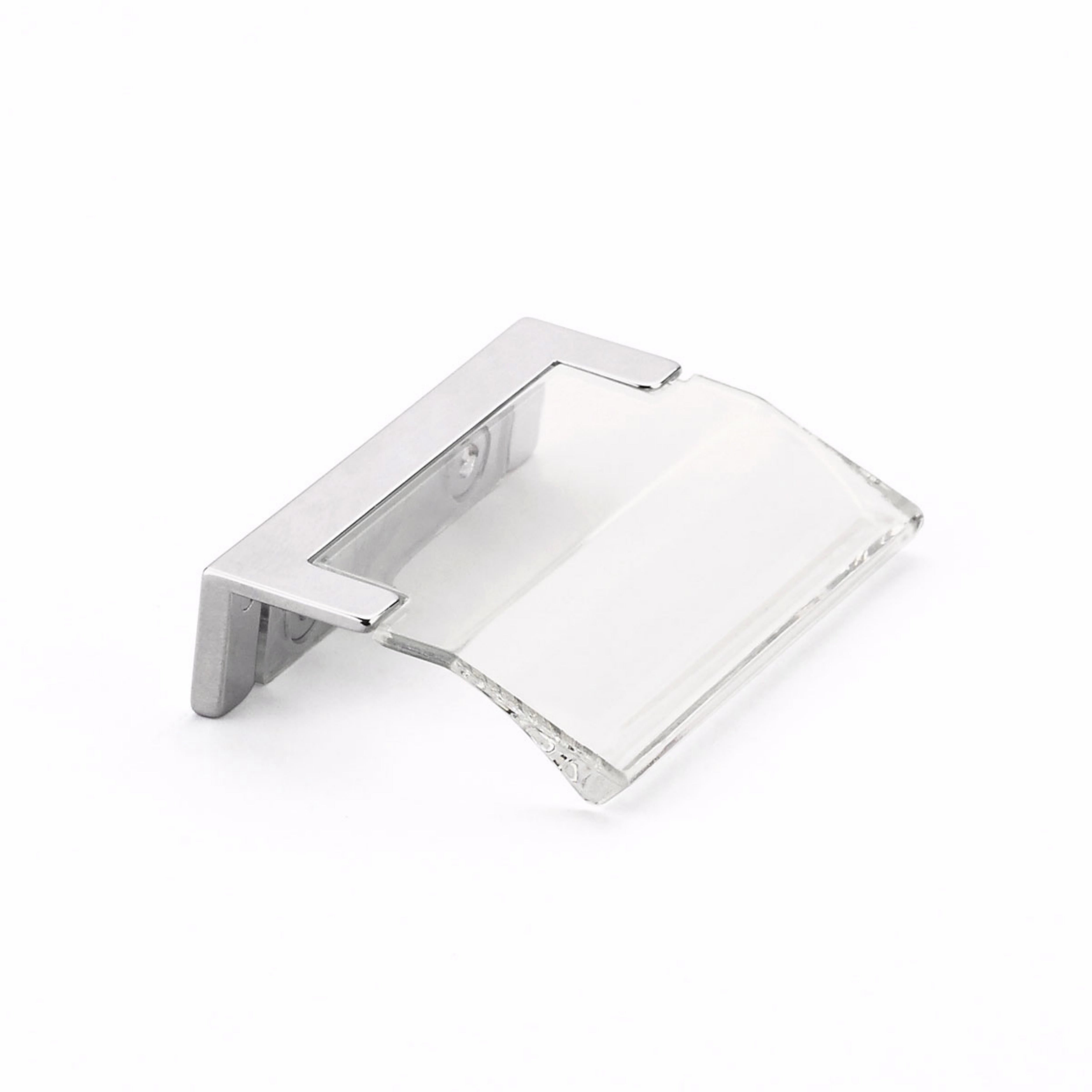 Schaub 323-26-CL 1-1/4" Center to Center Positano Arch Clear Cabinet Edge Pull Polished Chrome Finish Sparrow Supply