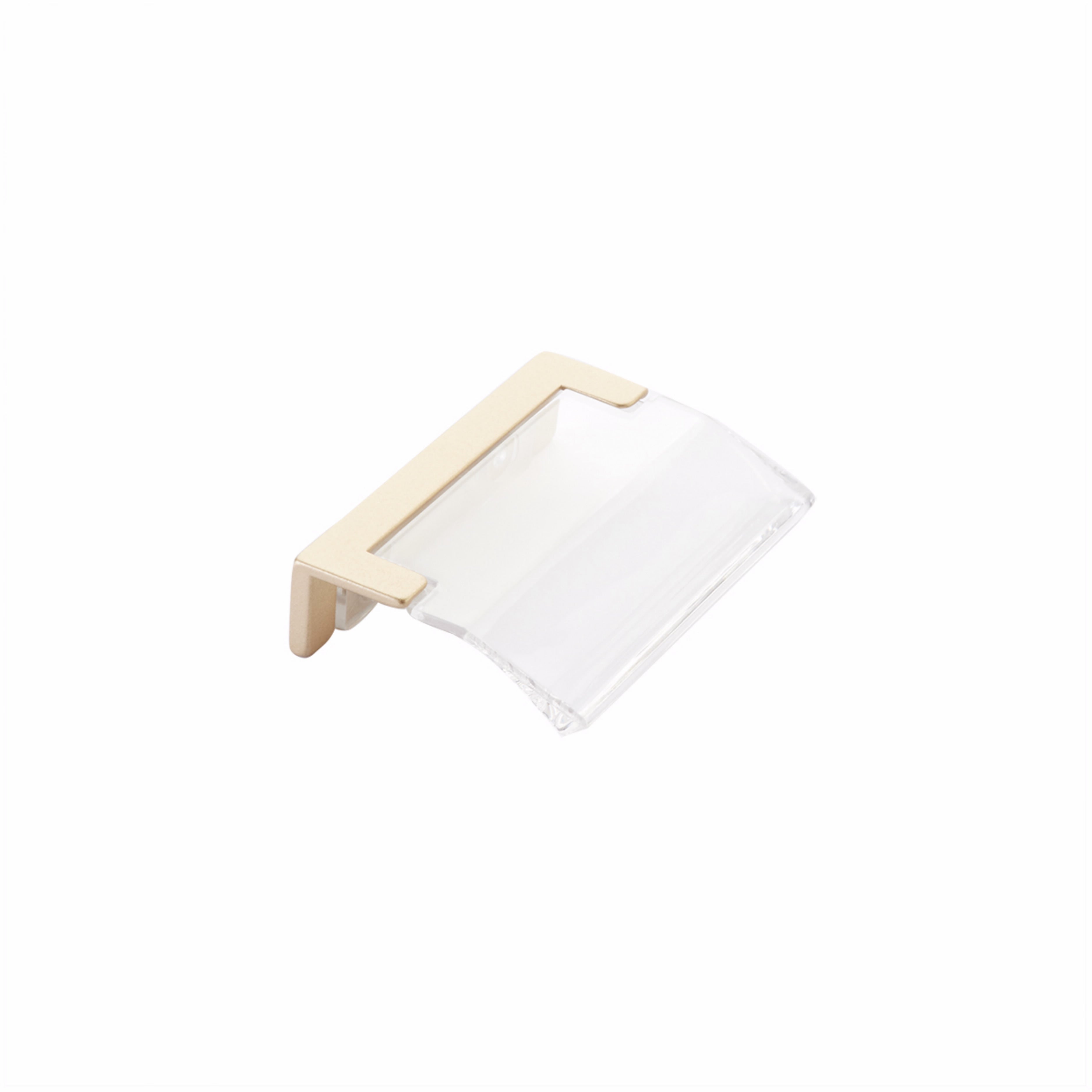 Schaub 323-SSB-CL 1-1/4" Center to Center Positano Arch Clear Cabinet Edge Pull Signature Satin Brass Finish Sparrow Supply