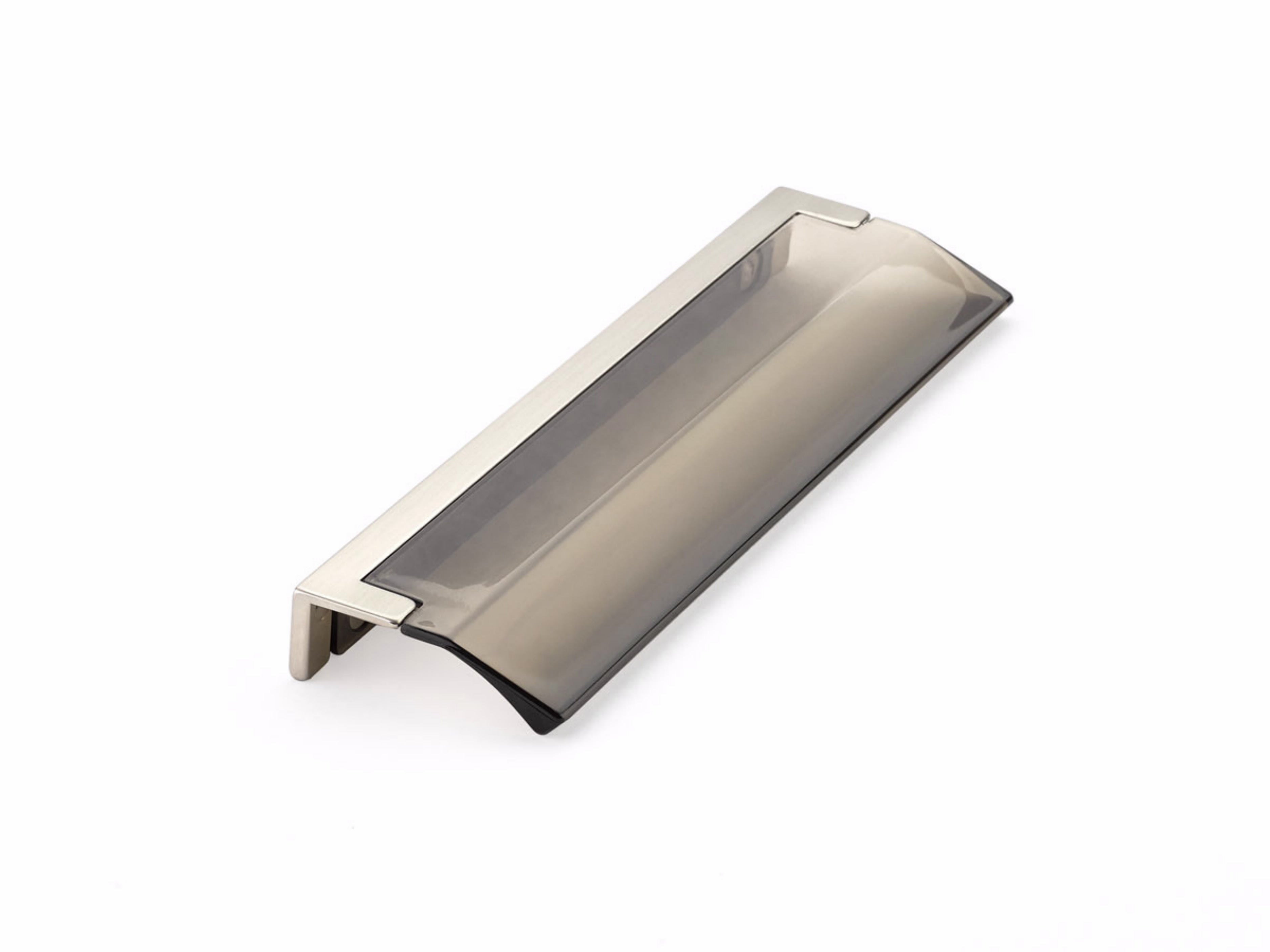 Schaub 324-15-SM 5-1/16" Center to Center Positano Arch Smoke Cabinet Edge Pull Satin Nickel Finish Sparrow Supply