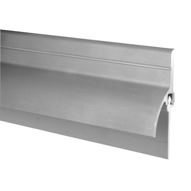 Pemko 345AV36 36" (3') Aluminum Retainer with Rain Drip and Vinyl Brush Mill Finish Aluminum Finish Sparrow Supply
