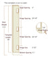 Templaco 35368 6 Foot 8 Inch Full Length Template for Three 1/4" Radius 3-1/2" Hinges Sparrow Supply