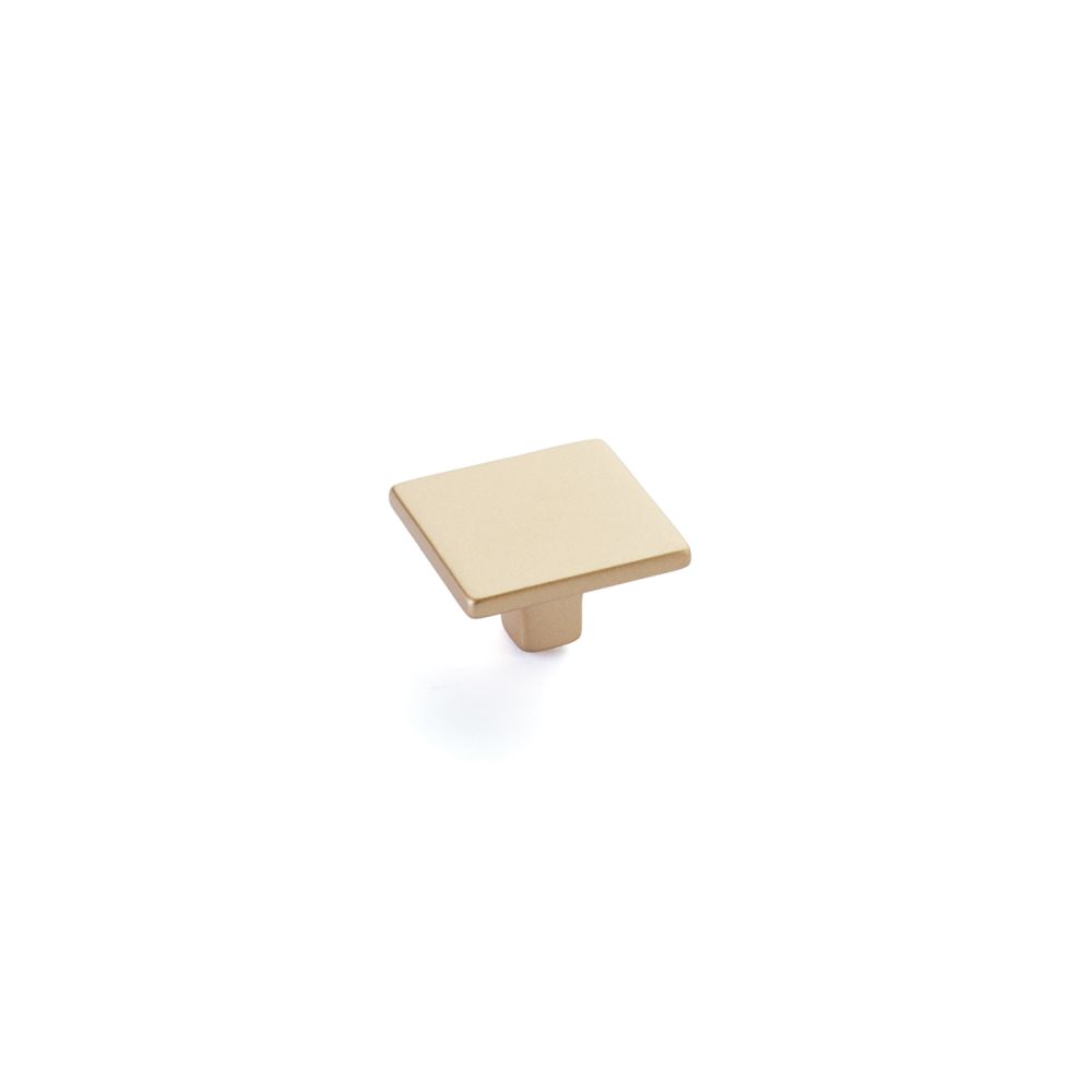 Schaub 360-SSB Armadio 1-3/8" Square Cabinet Knob Signature Satin Brass Finish Sparrow Supply