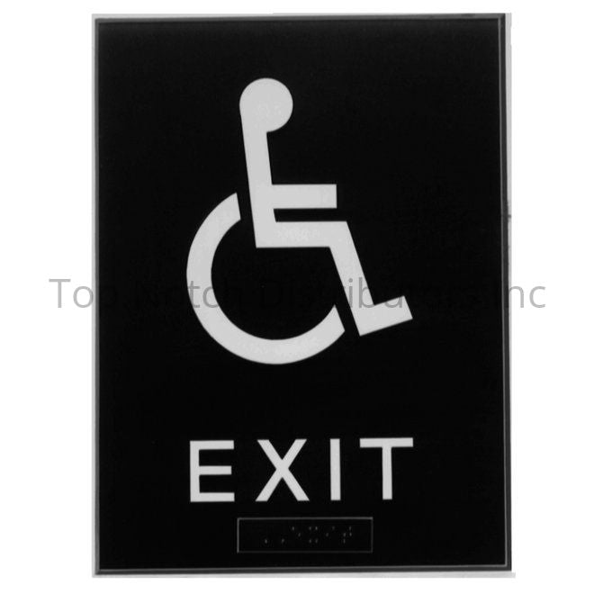 Hager 368EW3 EXIT with Wheelchair - ADA Tactile Plastic Sign Blue -... Sparrow Supply