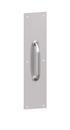 Hager 36N4163 4" x 16" Square Corner Plate with 5-1/2" Center to Center 6N 1" Base Cast Pull Bright Brass Finish