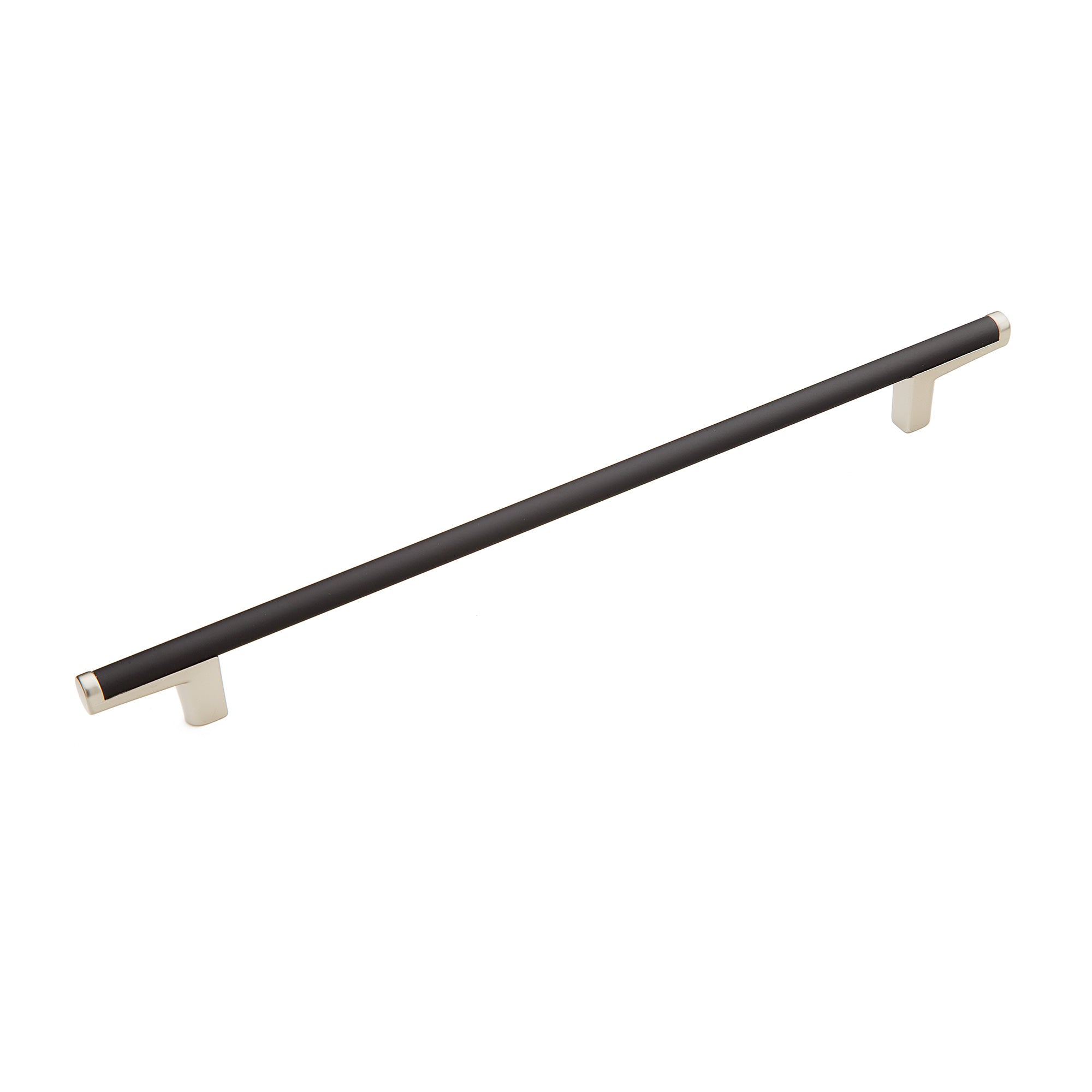 Schaub 371-MB-15 224mm Center to Center Regatta Matte Black Cabinet Pull Satin Nickel Finish Sparrow Supply