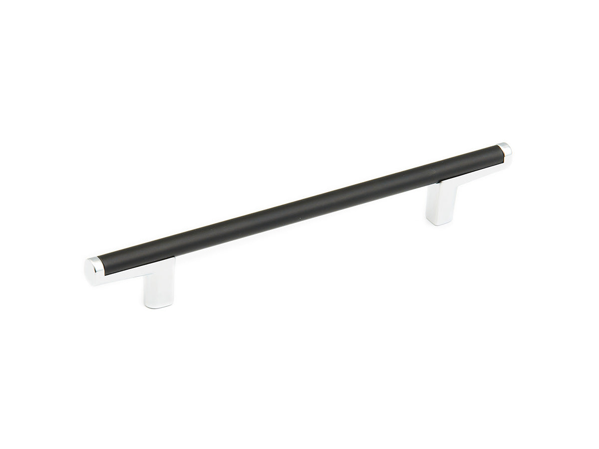 Schaub 371-MB-26 224mm Center to Center Regatta Matte Black Cabinet Pull Polished Chrome Finish Sparrow Supply
