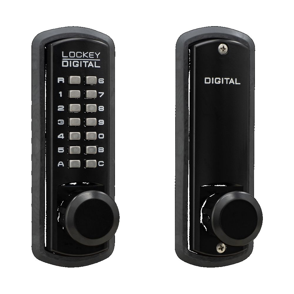 Lockey 3830JBMG Mechanical Keyless Knob Lock with Passage Function and Single Combination Jet Black Marine Grade Finish Sparrow Supply