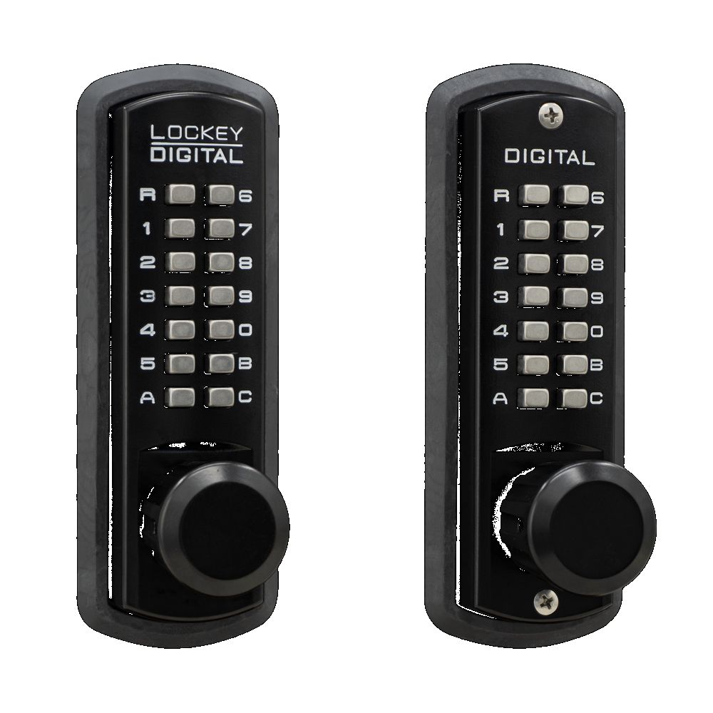Lockey 3830JBMGDC Mechanical Keyless Knob Lock with Passage Function and Double Combination Jet Black Marine Grade Finish Sparrow Supply