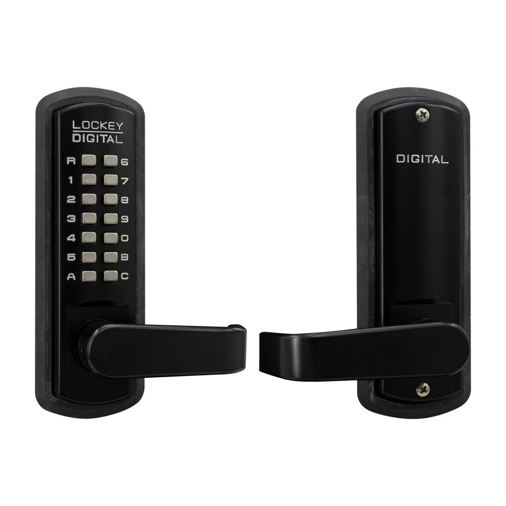 Lockey 3835JBMG Mechanical Keyless Lever Lock with Passage Function and Single Combination Jet Black Marine Grade Finish Sparrow Supply