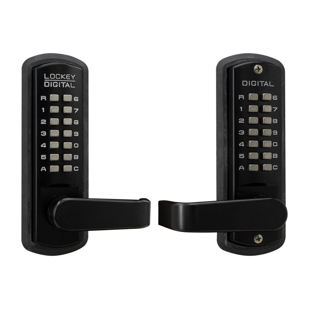 Lockey 3835JBMGDC Mechanical Keyless Lever Lock with Passage Function and Double Combination Jet Black Marine Grade Finish Sparrow Supply