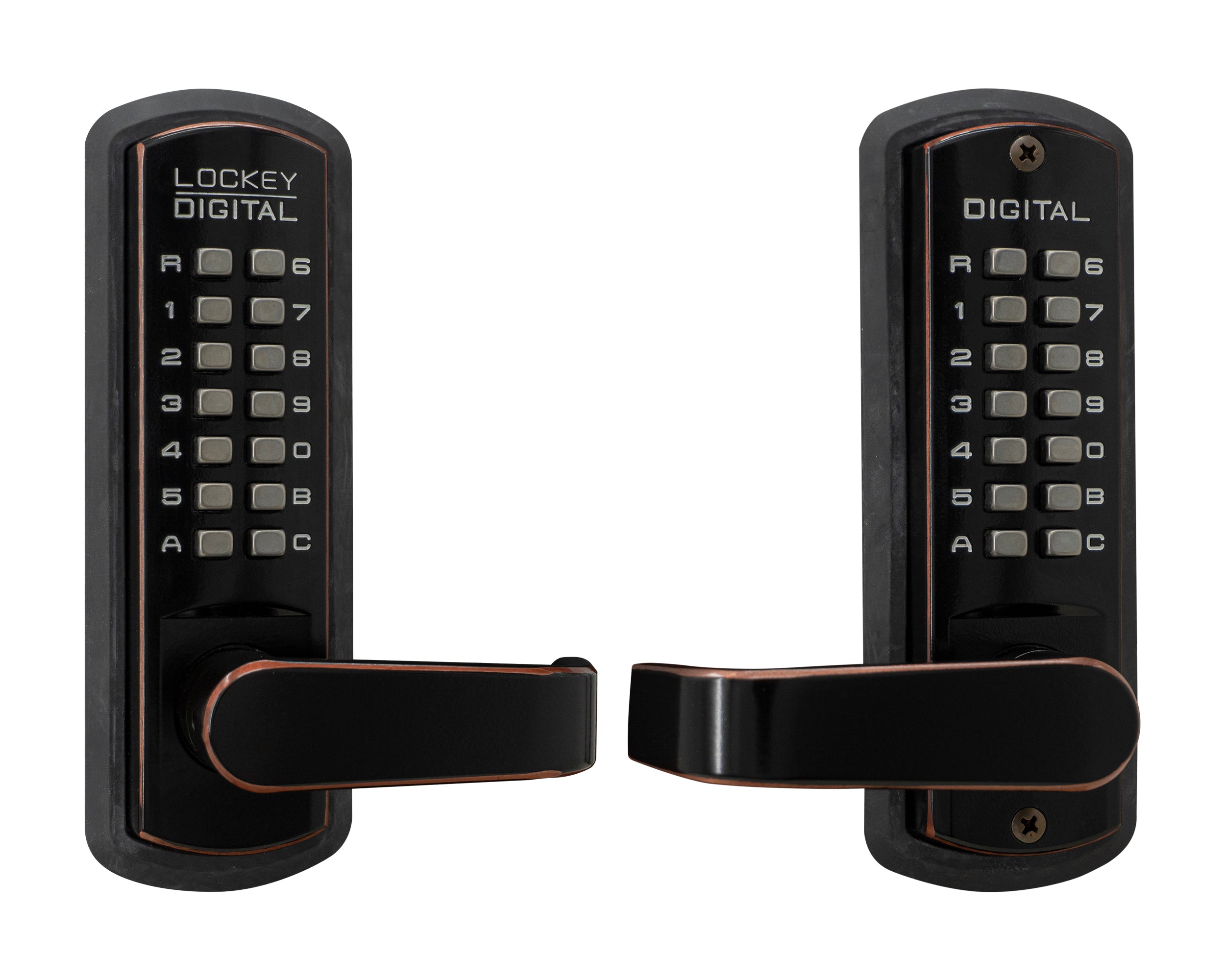Lockey 3835OILDC Mechanical Keyless Lever Lock with Passage Function and Double Combination Oil Rubbed Bronze Finish Sparrow Supply
