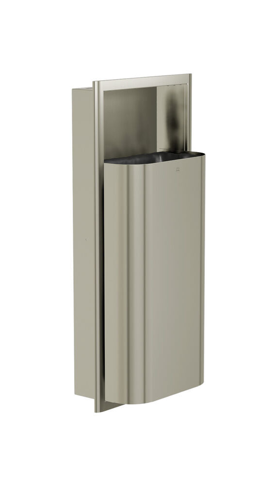 Bradley 3B1-000000-BN Waste Rec- Recessed, Medium Cap. (D-Shape) Brushed Nickel Sparrow Supply