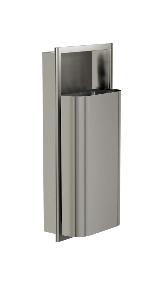 Bradley 3B1-000000-BS Waste Rec- Recessed, Medium Cap. (D-Shape) Brushed Stainless Sparrow Supply
