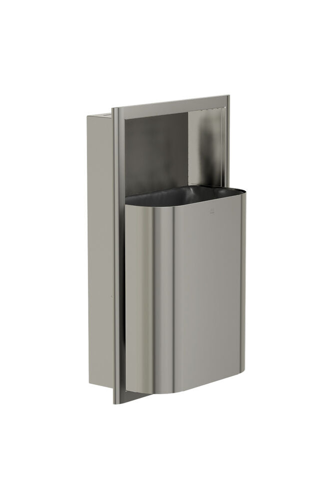 Bradley 3B1-003400-BS Waste Rec- Recessed, Small Cap. (D-Shape) Brushed Stainless Sparrow Supply